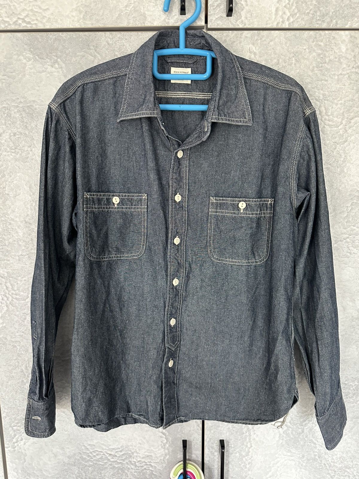Designer × Japanese Brand Back Number Chambray Size US L / EU 52-54 / 3 - 2 Thumbnail