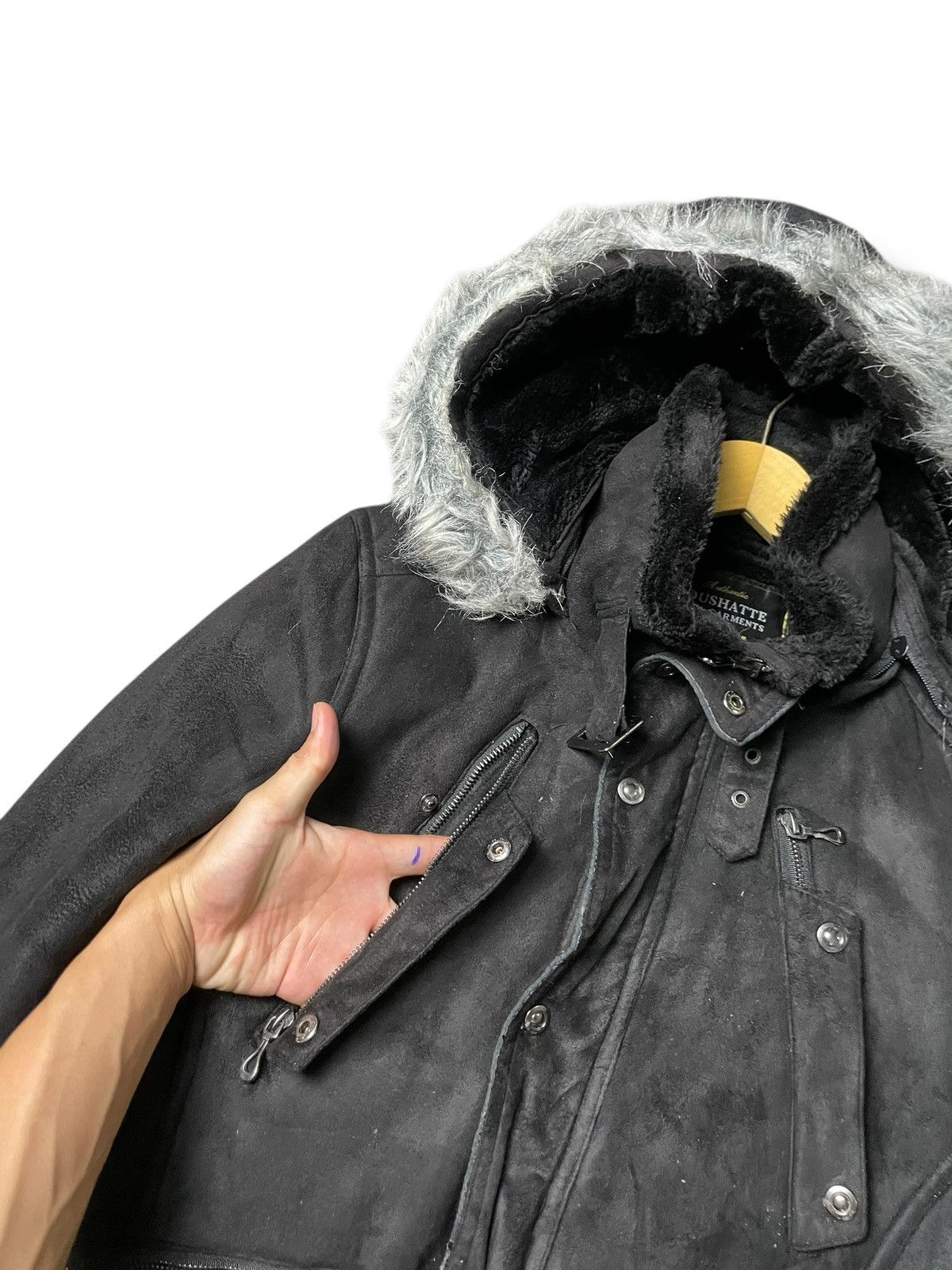 If Six Was Nine × Japanese Brand × Le Grande Bleu (L.G.B.) Roushatte Shell Leather Suede Fur Hooded Jacket(60) Size US M / EU 48-50 / 2 - 6 Thumbnail