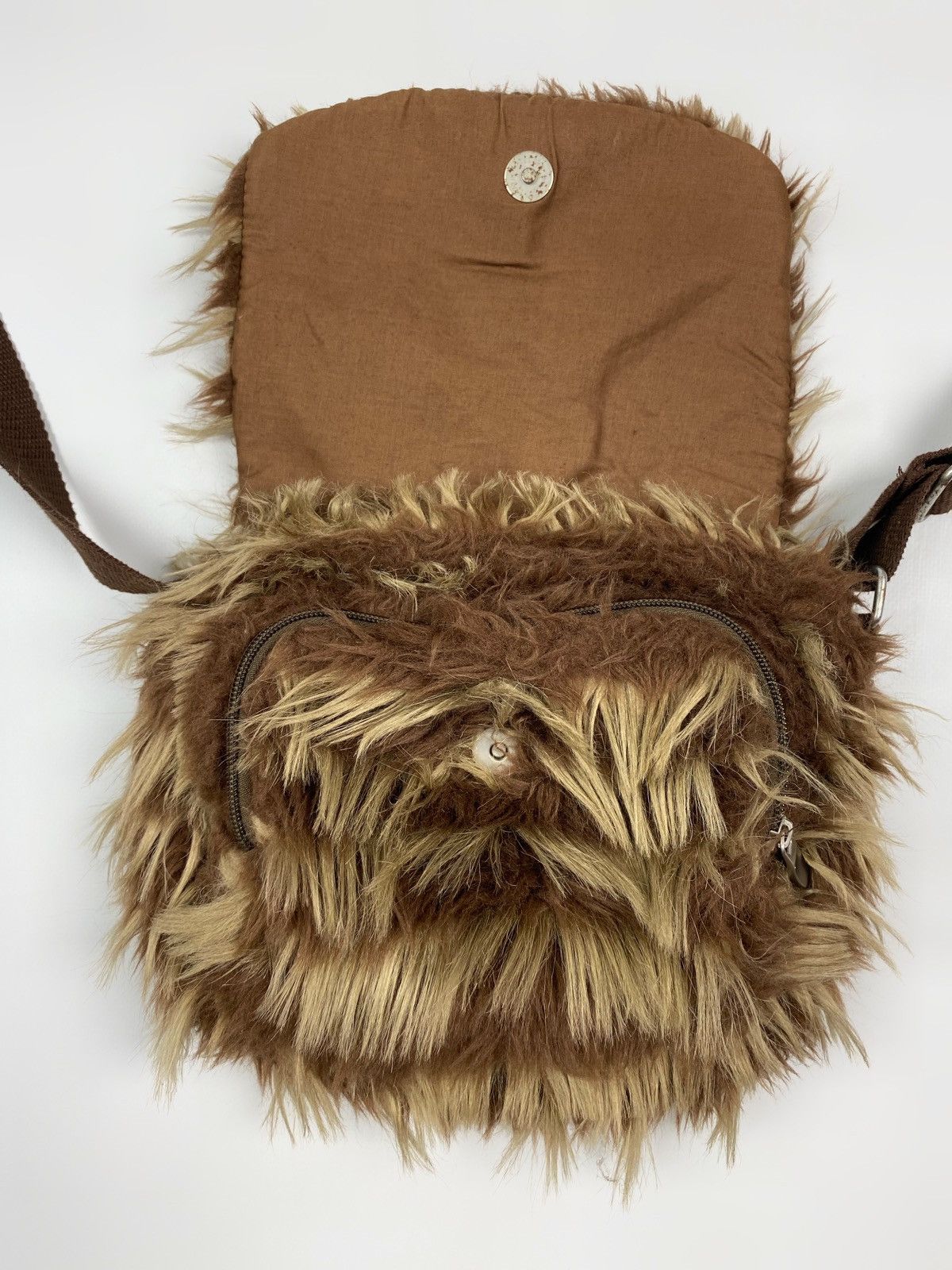 O'Neill Y2K Vintage O’neill Brown Fuzzy Faux Fur Crossbody Bag Size ONE SIZE - 9 Thumbnail