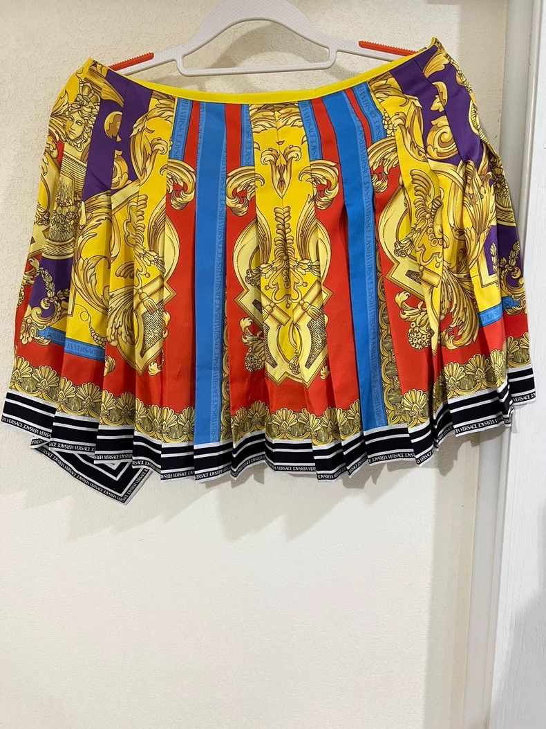 Versace Versace Gold pleated skirt skirt Size 37" - 2 Thumbnail