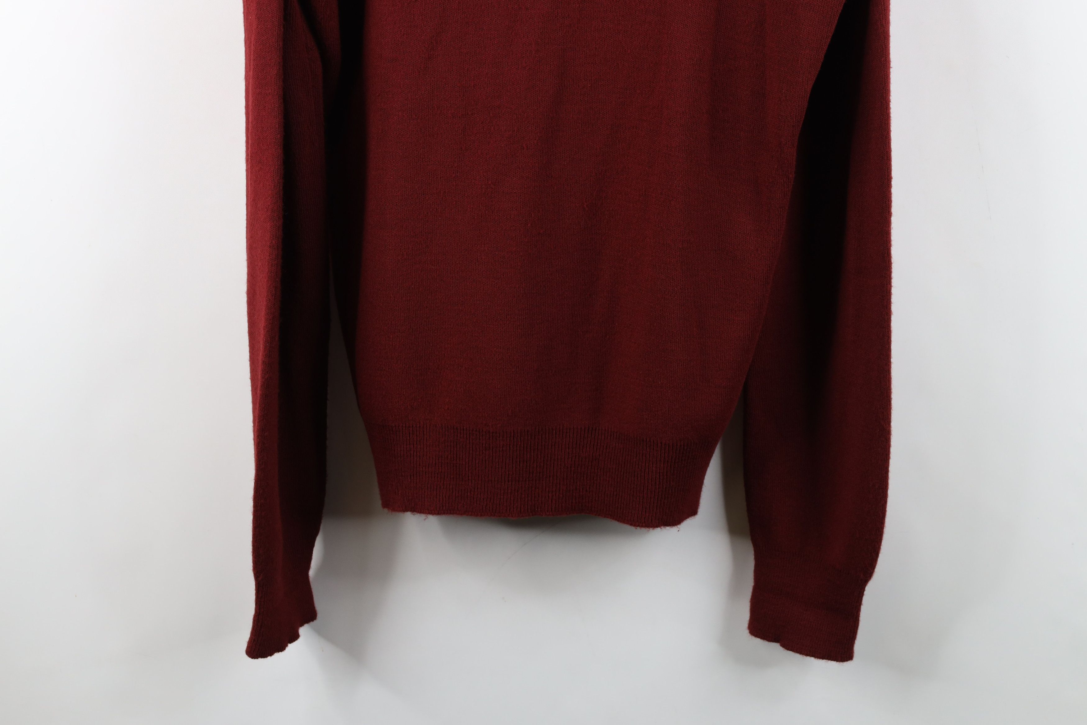 Vintage Vintage 70s Streetwear Ribbed Knit V-Neck Sweater Red USA Size US L / EU 52-54 / 3 - 3 Thumbnail