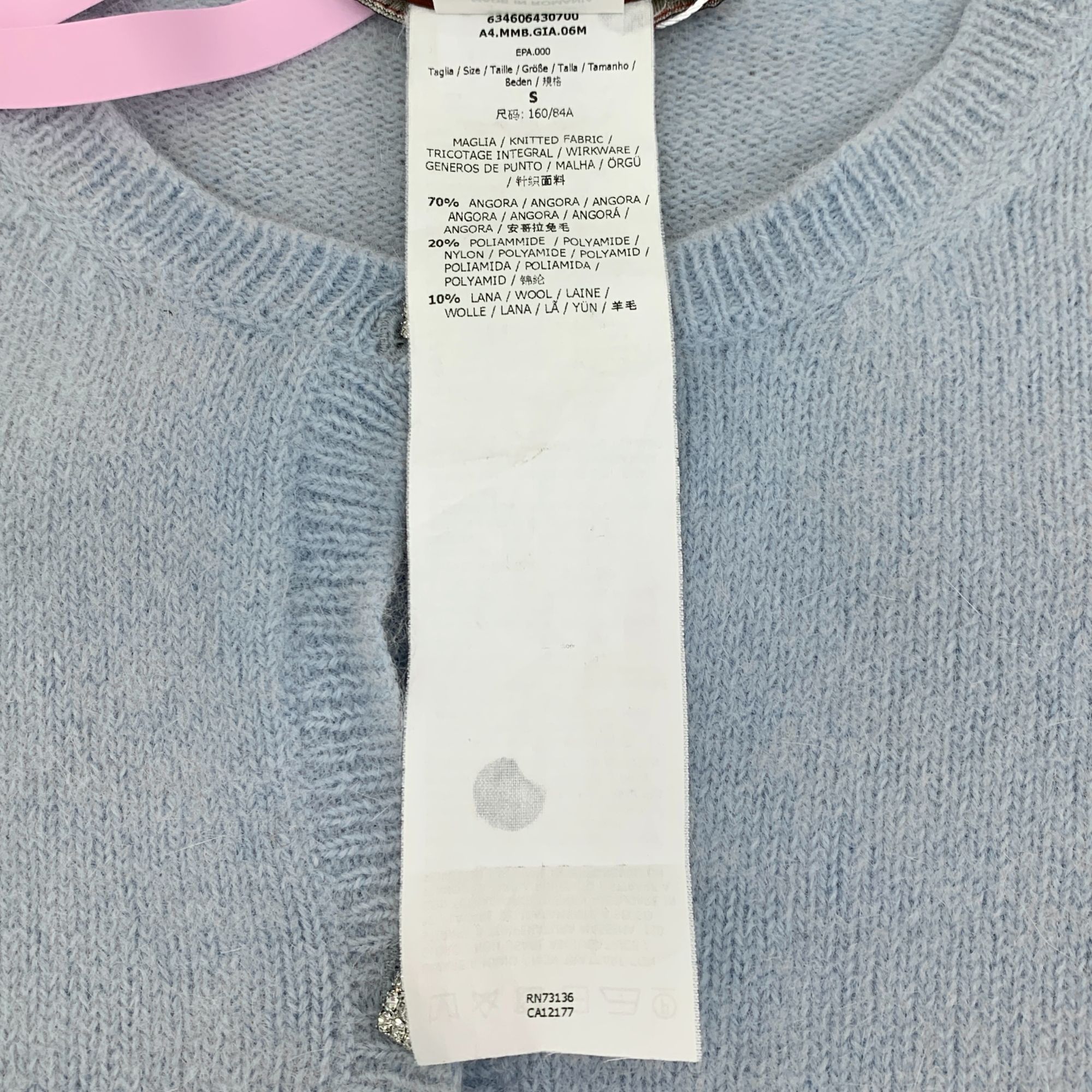 Max Mara MaxMara Studio Light Blue Angora Wool Blend Cardigan Sweater Size S / US 4 / IT 40 - 4 Thumbnail