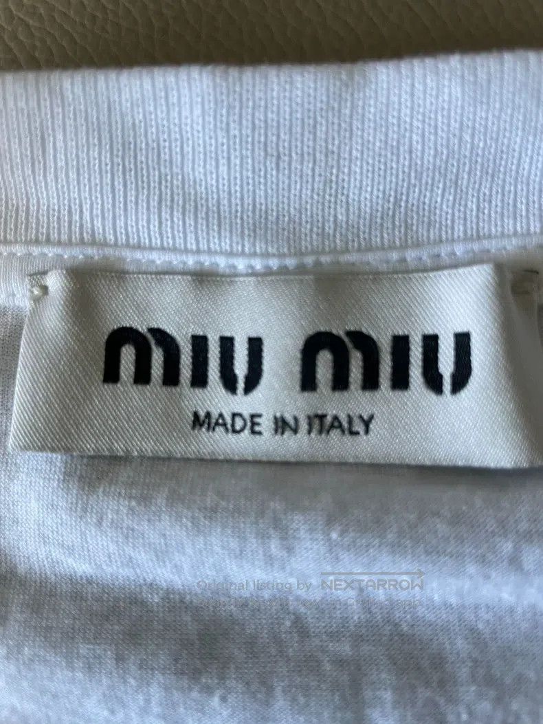 Miu Miu Miu Miu Size L White short-sleeved T-shirt Size L / US 10 / IT 46 - 4 Thumbnail