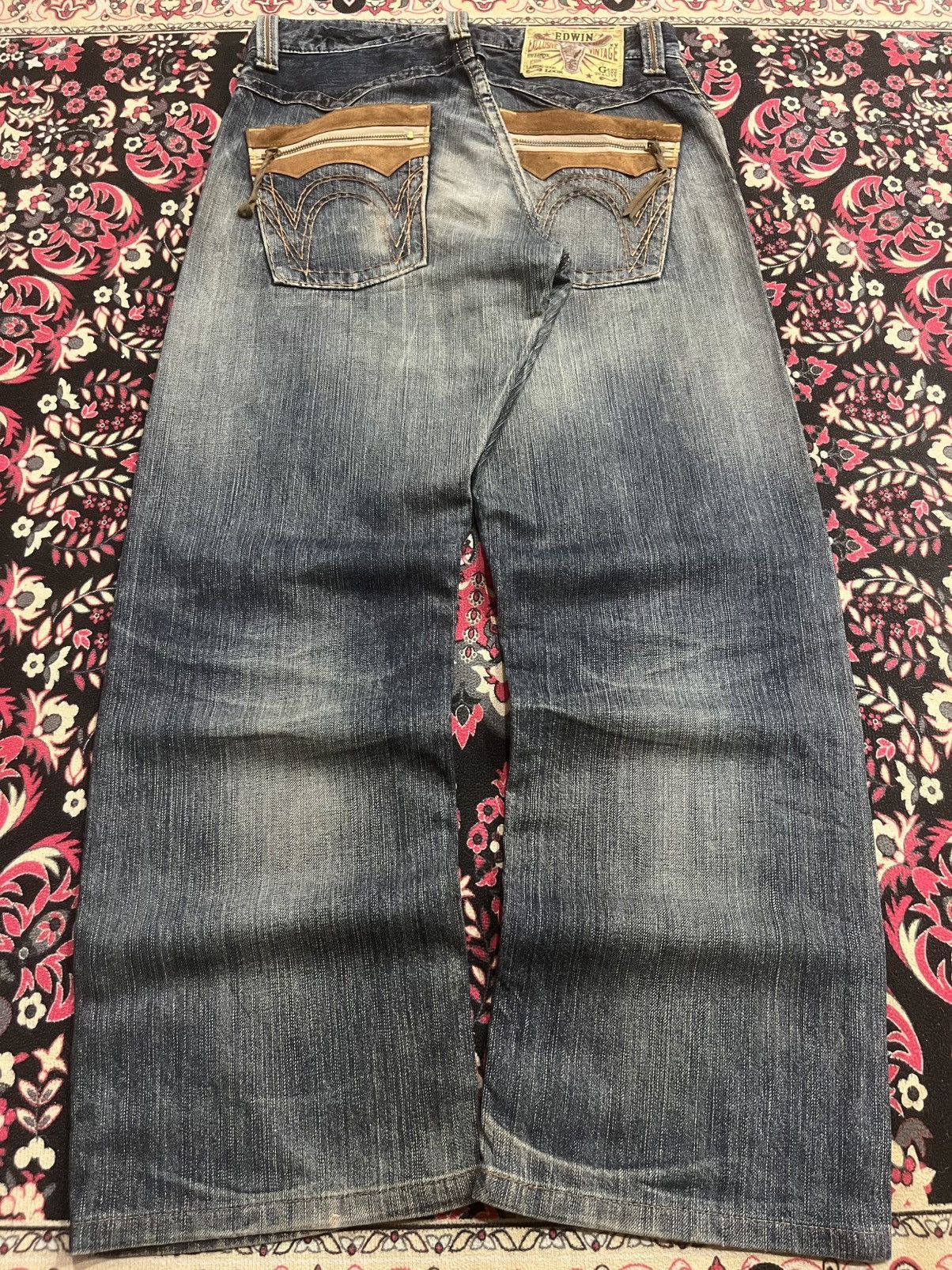 Edwin ⚡️Distressed⚡️Vintage Edwin XVS Blue Faded Washed Loose Jeans Size US 30 / EU 46 - 2 Thumbnail