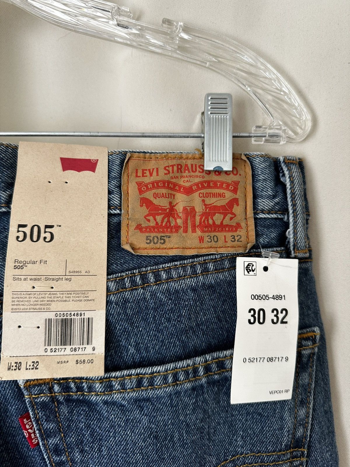 Levi's × Vintage NEW Men's Levis 505 Jeans Size 30x32 Blue WITH TAG Size US 30 / EU 46 - 5 Thumbnail