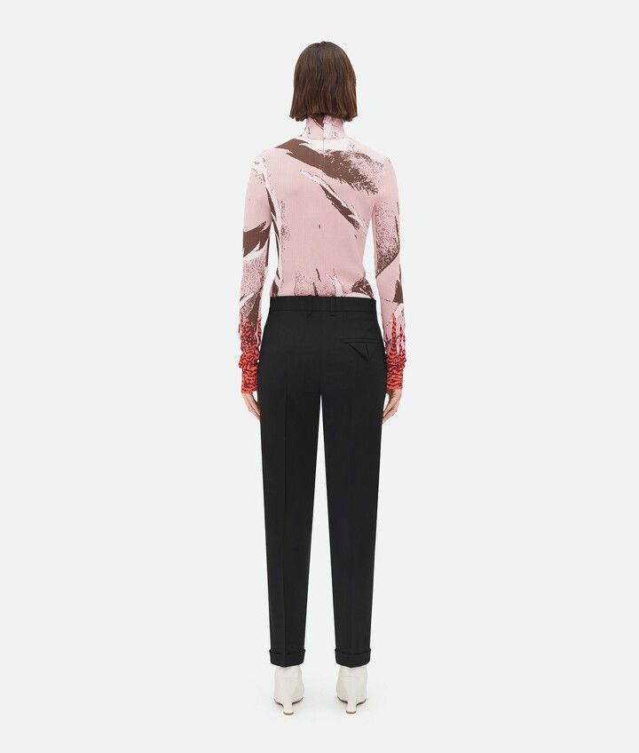 Bottega Veneta o1n1vont1224 Slim Leg Light Wool Pant in Black Size 27" / US 4 / IT 40 - 3 Thumbnail