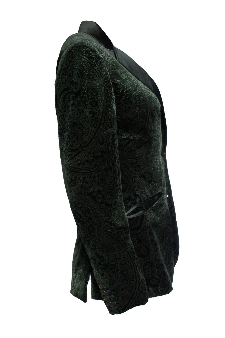 Etro Etro, green velvet blazer with paisley print Size M / US 6-8 / IT 42-44 - 4 Thumbnail