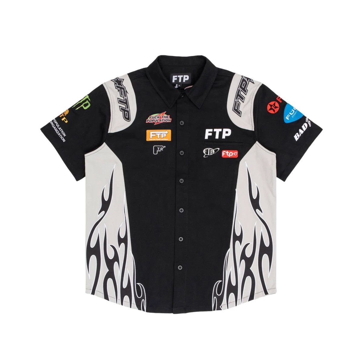Fuck The Population FTP Raceway Button Up Shirt Black Size US L / EU 52-54 / 3 - 1 Thumbnail