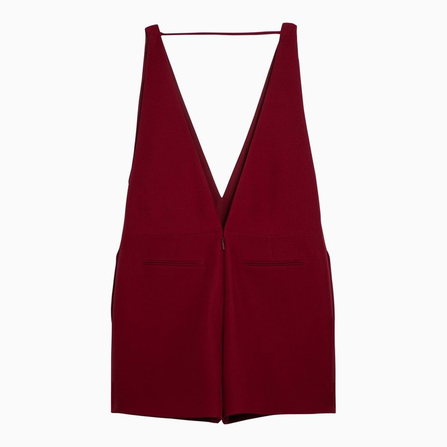 Gucci o1d2blof0824 Short Jumpsuit With Deep Neckline in Red Size 28" / US 6 / IT 42 - 2 Thumbnail