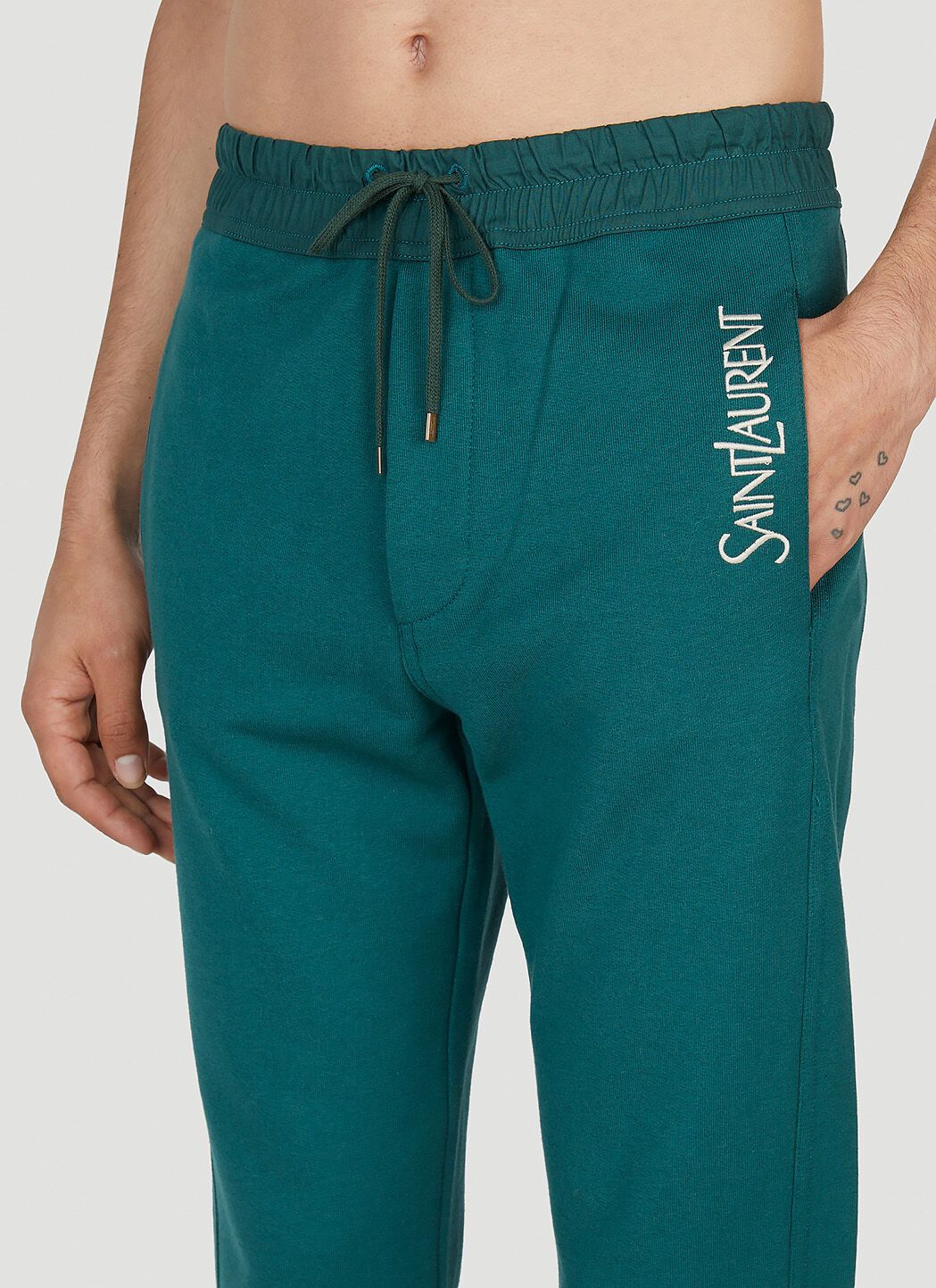 Saint Laurent Paris oc11z0526 736739 Sweatpants & Joggers in Fleece in Green Size US 32 / EU 48 - 5 Thumbnail