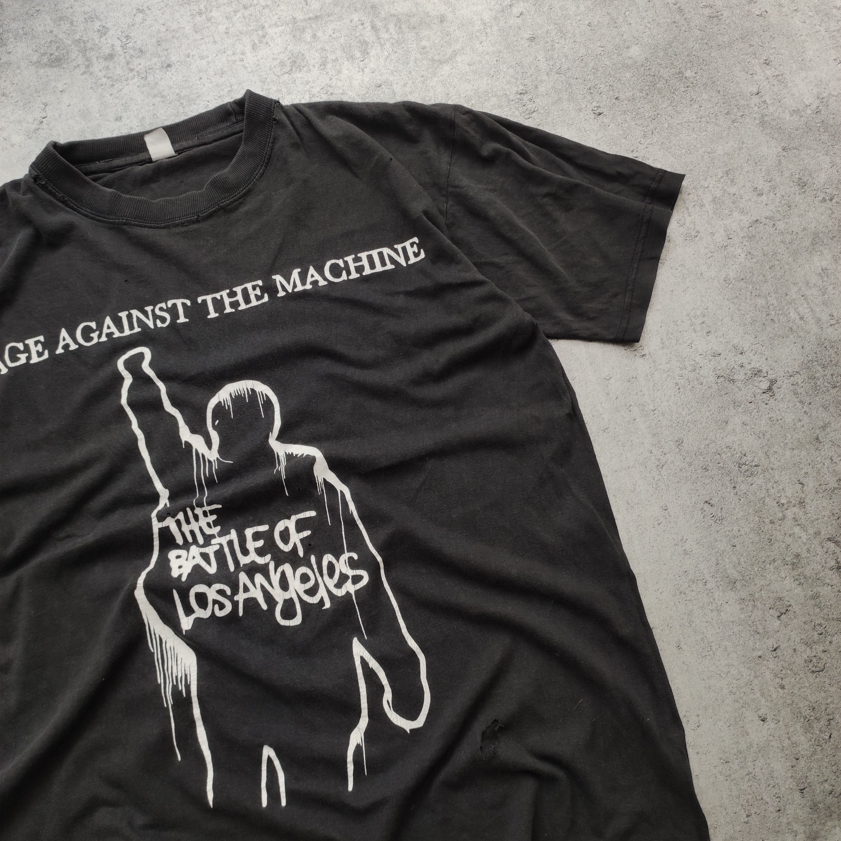 Band Tees × Vintage RARE 90s Washed Distressed Rage Against The Machine Tee Size US XL / EU 56 / 4 - 4 Thumbnail