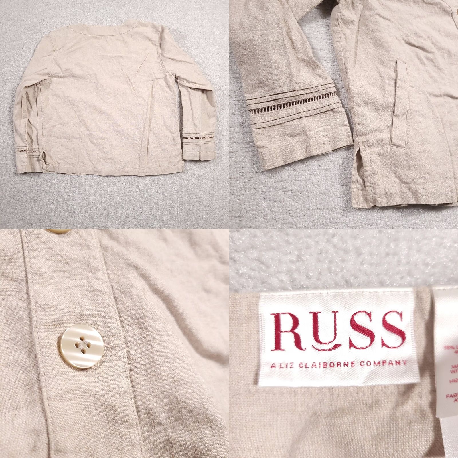 Liz Claiborne Liz Claiborne Blazer Cardigan Shirt Women's Medium 8/10 Linen Button Front RUSS Size M / US 6-8 / IT 42-44 - 8 Thumbnail