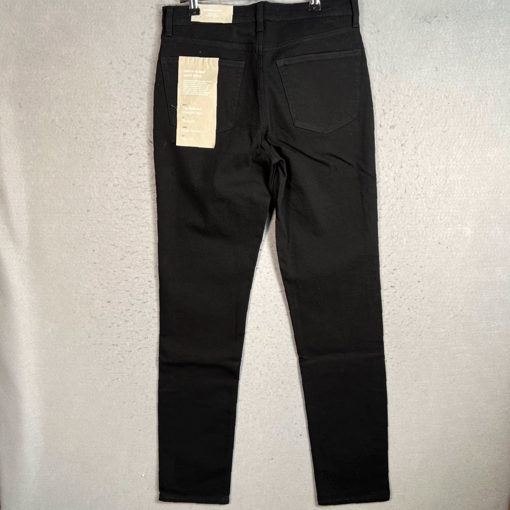 Everlane Everlane Uniform Mens Jeans 29 Relaxed Straight Fit Black Organic Cotton Blend Denim 5-Pocket Mens Size US 29 - 2 Thumbnail