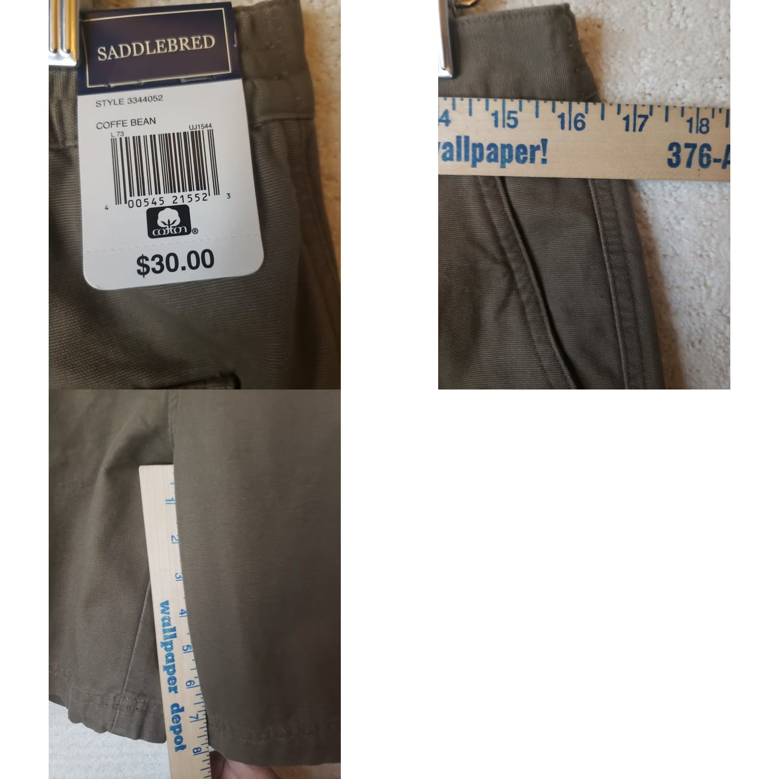 Vintage Saddlebred Cargo Shorts Men 34 Brown 8" Inseam New with Tags Regular Fit Plain Front Pocket Shorts Mens Size US 34 / EU 50 - 8 Thumbnail