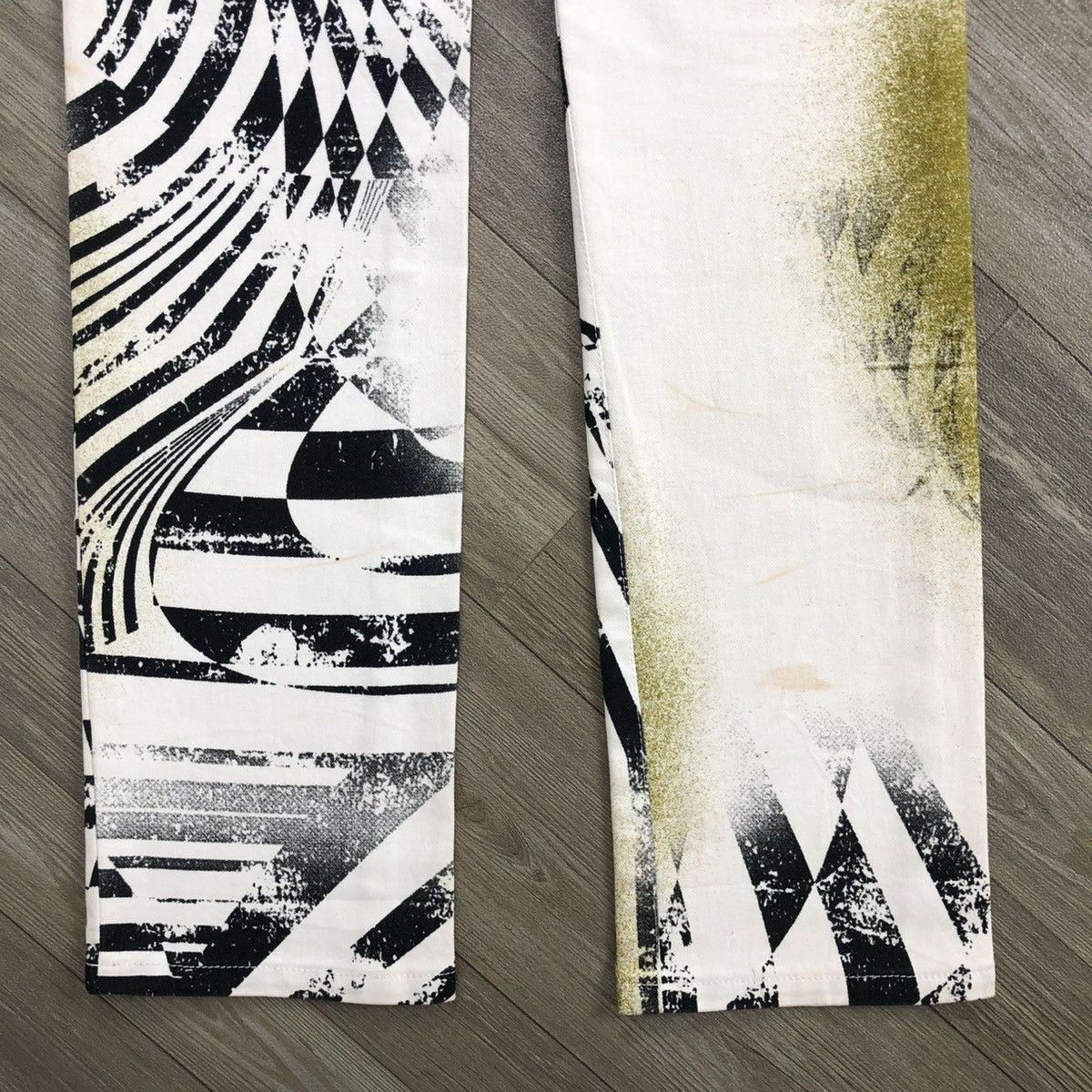 If Six Was Nine 2000s Okiraku Japan Graphics Printed Jeans Size US 28 / EU 44 - 8 Thumbnail