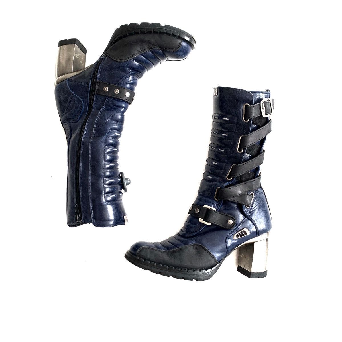 New Rock New Rock Blue Boots Vintage Size US 7 / IT 37 - 1 Thumbnail