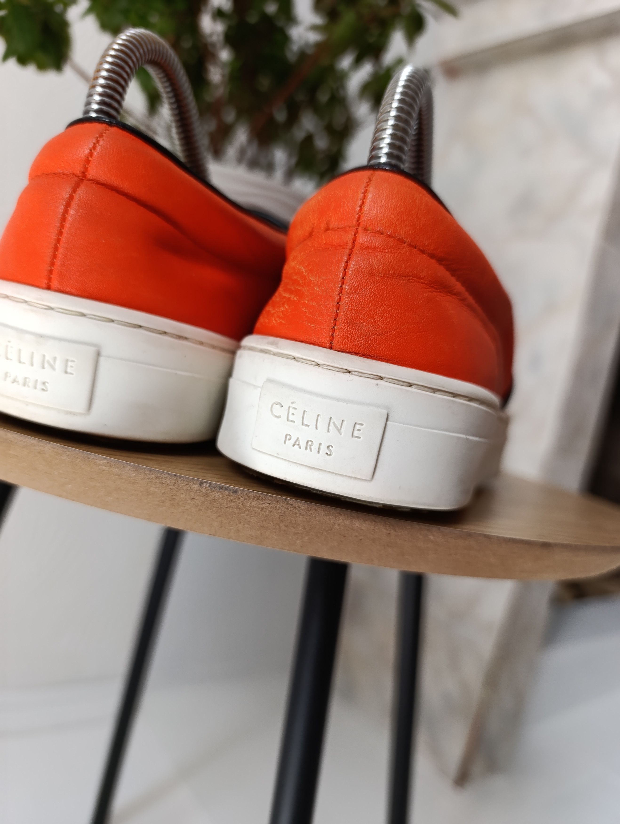 Celine CELINE LEATHER ORANGE SLIP-ON WOMENS SHOES Size US 8 / IT 38 - 13 Thumbnail
