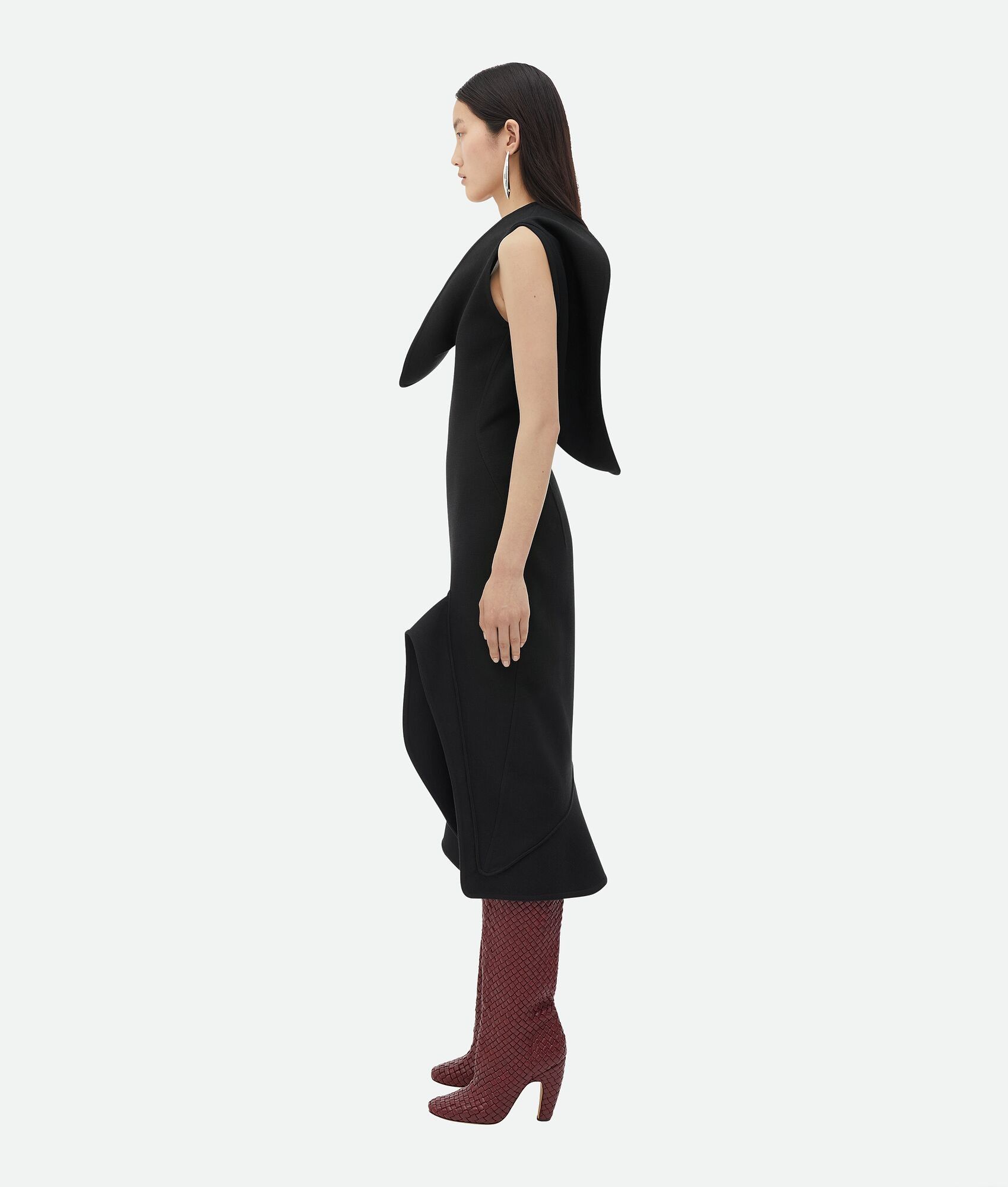 Bottega Veneta o1bcso1str0225 Structured Cotton Midi Dress in Black Size M / US 6-8 / IT 42-44 - 2 Thumbnail