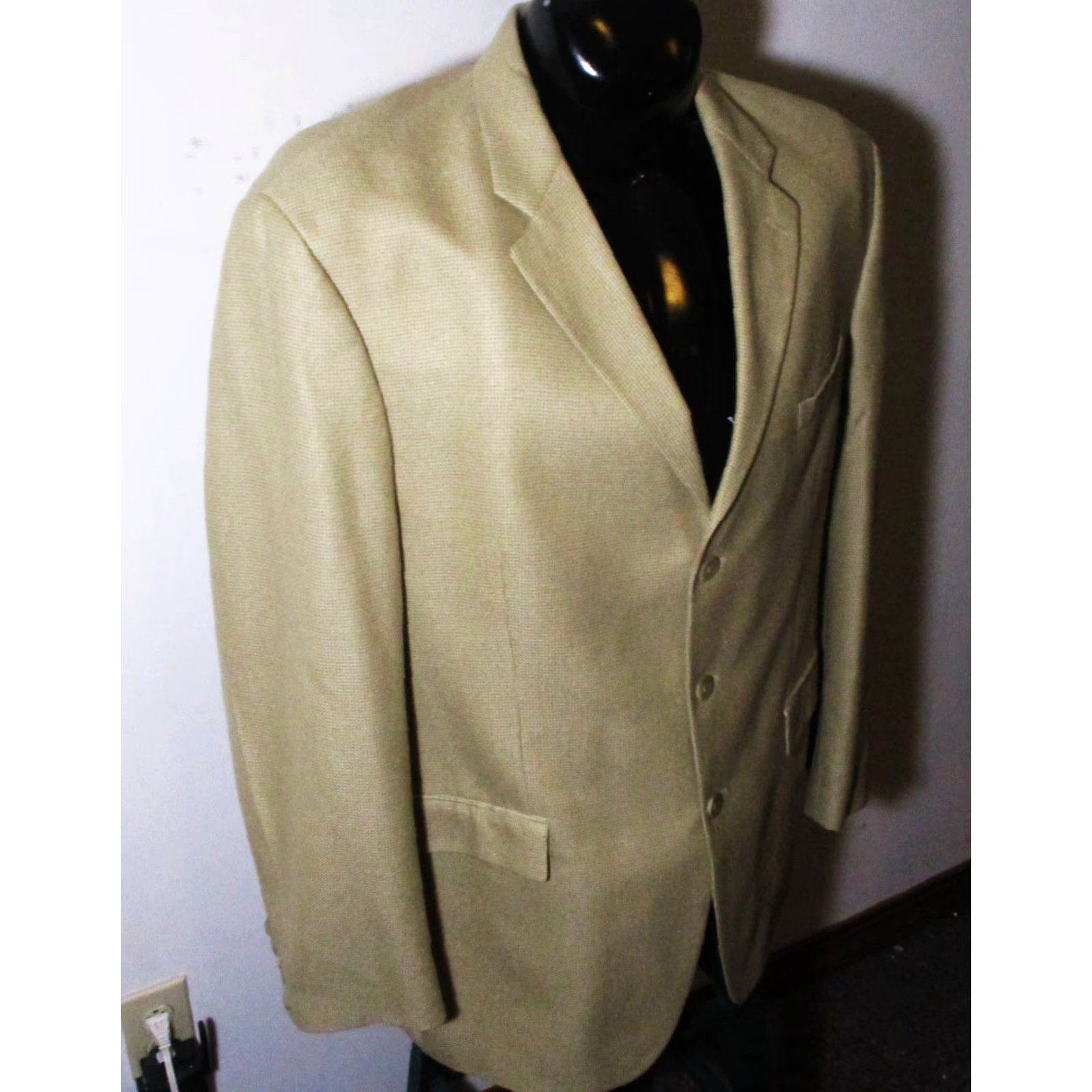 Ralph Lauren LAUREN Ralph Lauren Blazer Men Tan 46 Long Wool Blend 3-Button Jacket Single-Breasted Viscose Lining Dry Clean Only Adult Mens Jacket/Coat Size 46R - 3 Thumbnail