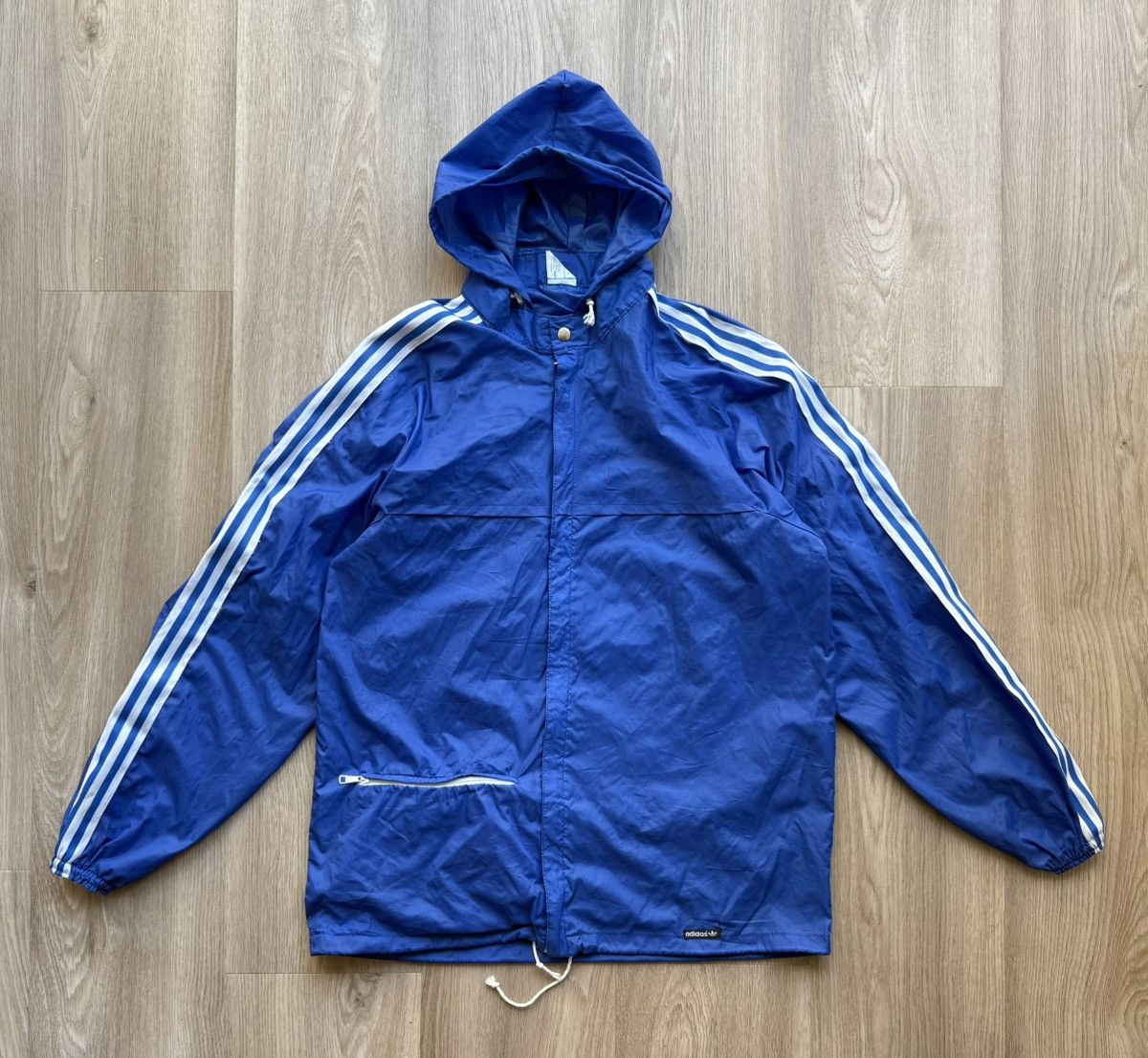 Adidas Vintage 70-80s Adidas Ventex Blue Windbreaker Track Jacket Size US M / EU 48-50 / 2 - 1 Thumbnail