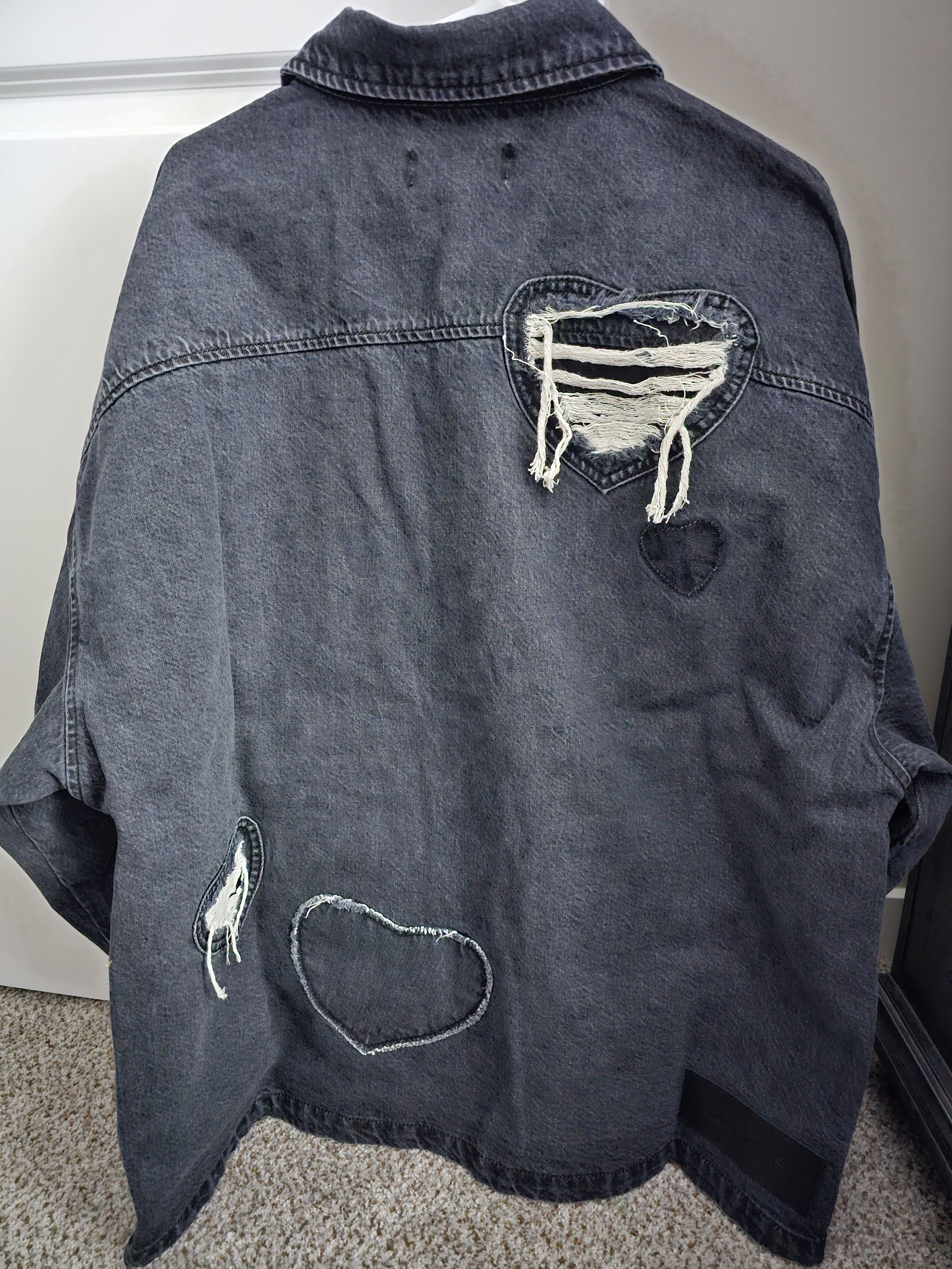 Nahmias Nahmias Heart Patch Work Denim Shirt Size US XXL / EU 58 / 5 - 16 Thumbnail