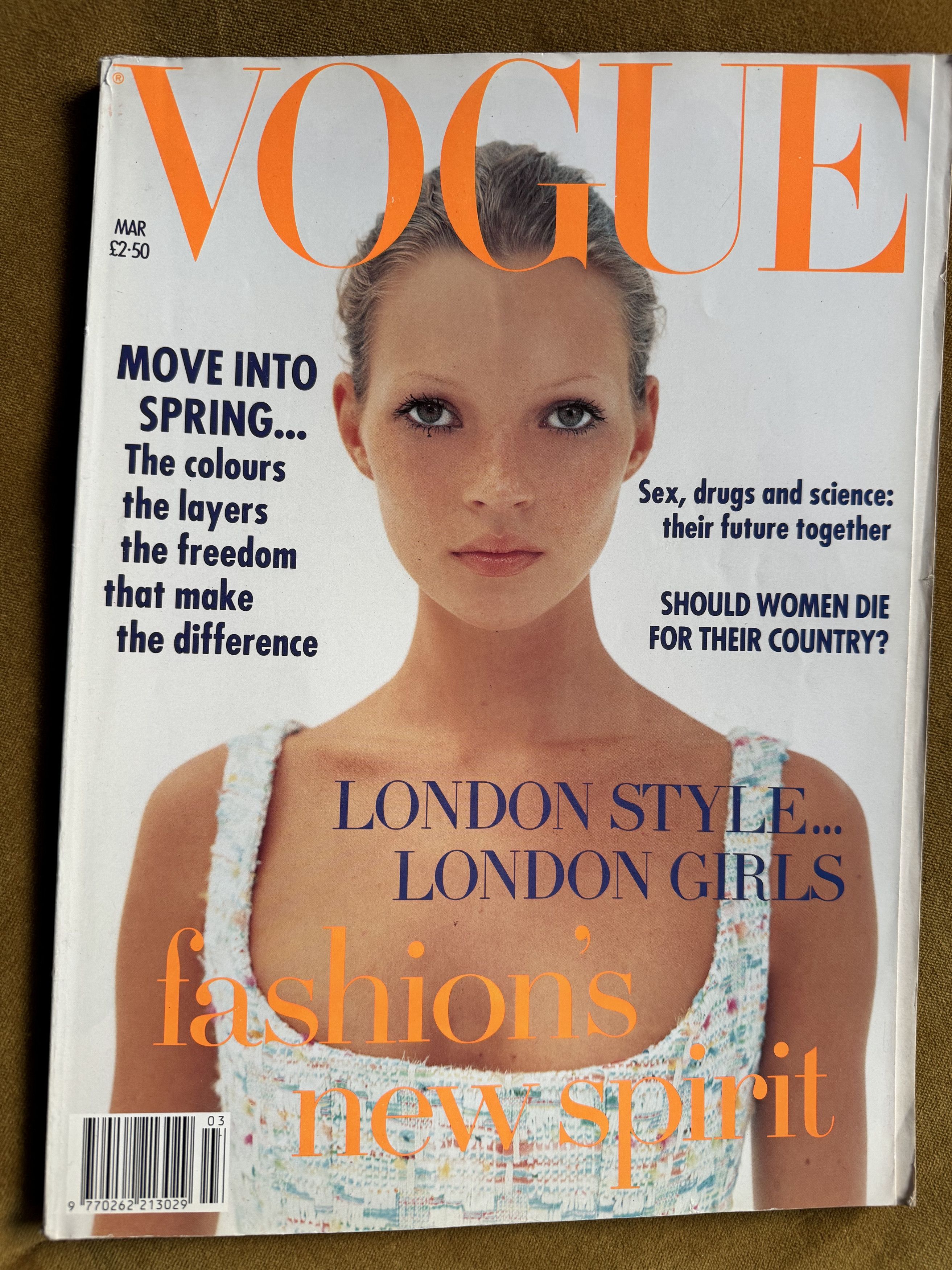 image of Vogue Magasine March 1993 Kate Moss in Mix, Men's