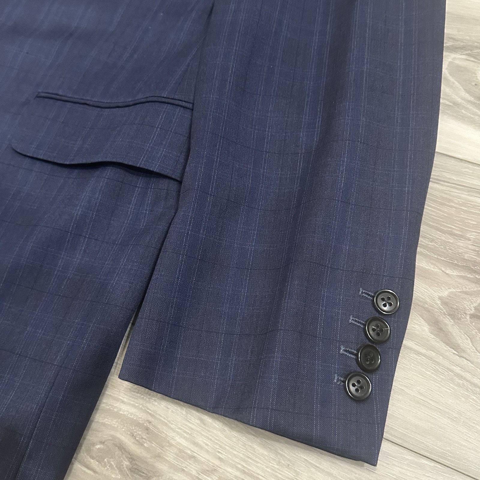 Hickey Freeman NWOT Hickey Freeman Royal Blue Window Pane Plaid Suit 42R Size 42R - 3 Thumbnail