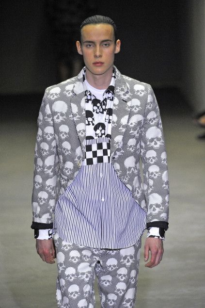 Comme des Garcons Homme Plus S/S 2011 Skull Checkered Button Up Shirt Size US S / EU 44-46 / 1 - 2 Thumbnail
