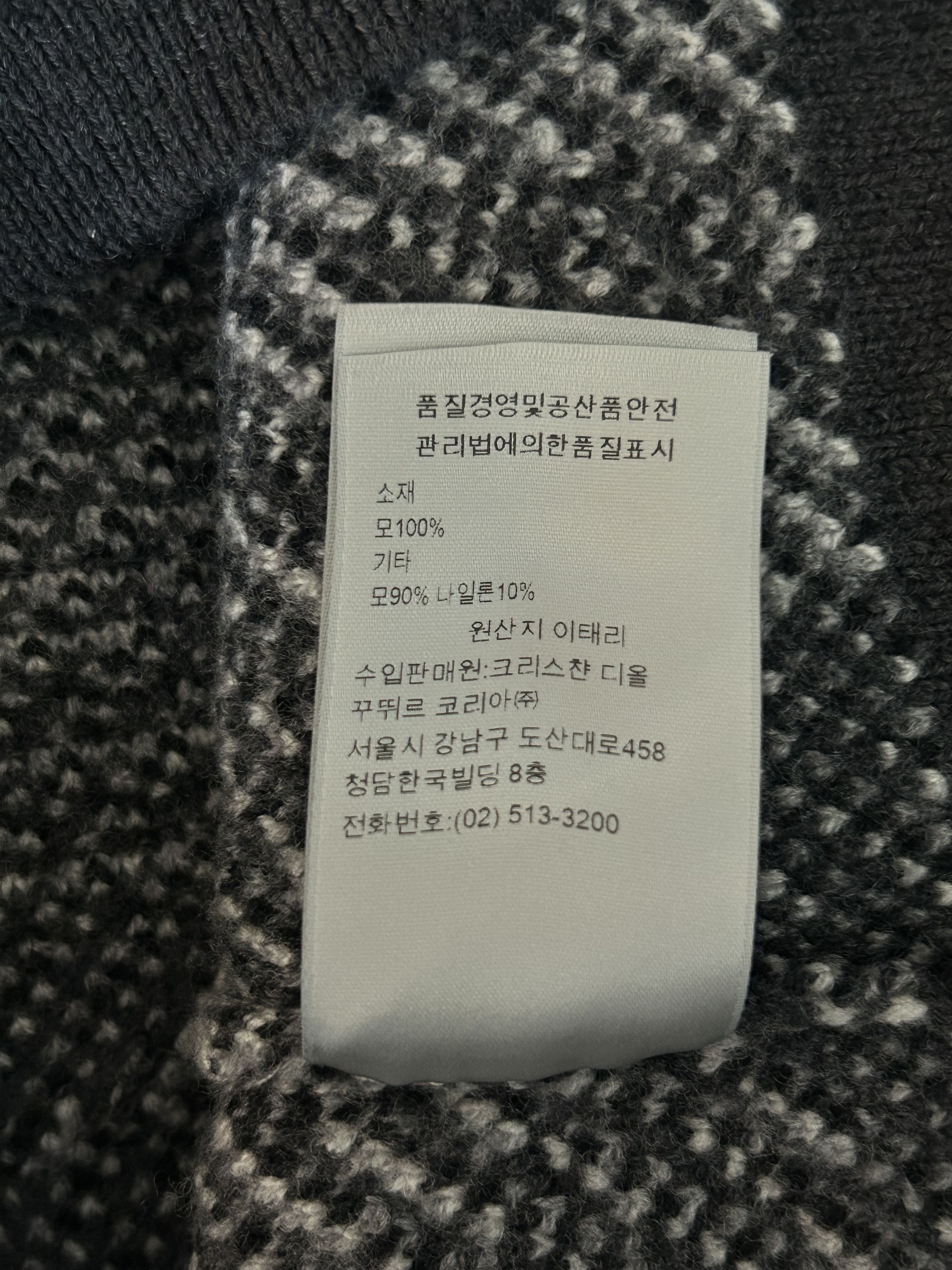 Dior Dior Black & Grey Oblique Knit Sweater Size US L / EU 52-54 / 3 - 6 Thumbnail