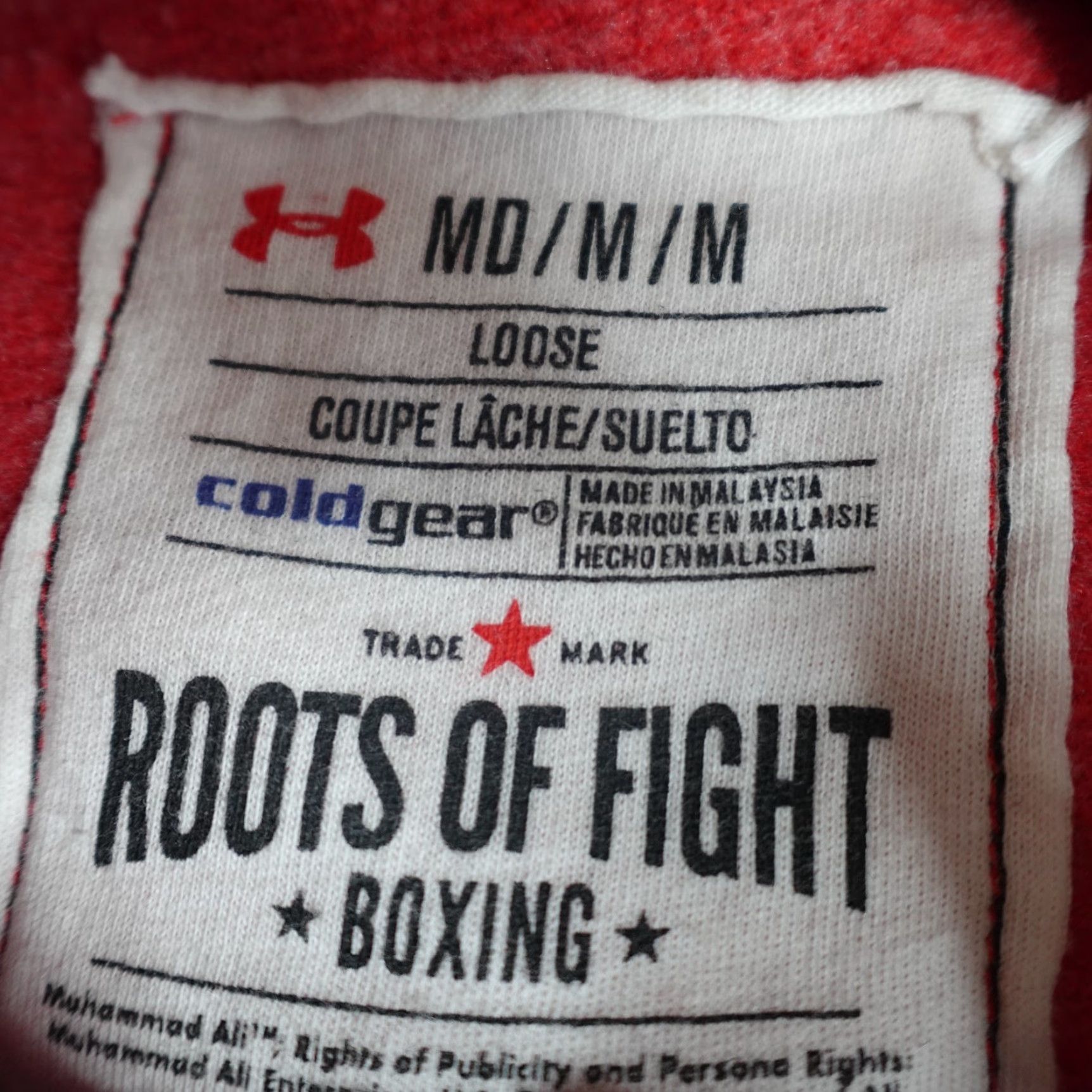 Under Armour Roots of Fight Hoodie Men M Red Muhammad Ali 3 Time World Champion Full Zip Pockets Graphic Print Size US M / EU 48-50 / 2 - 5 Thumbnail