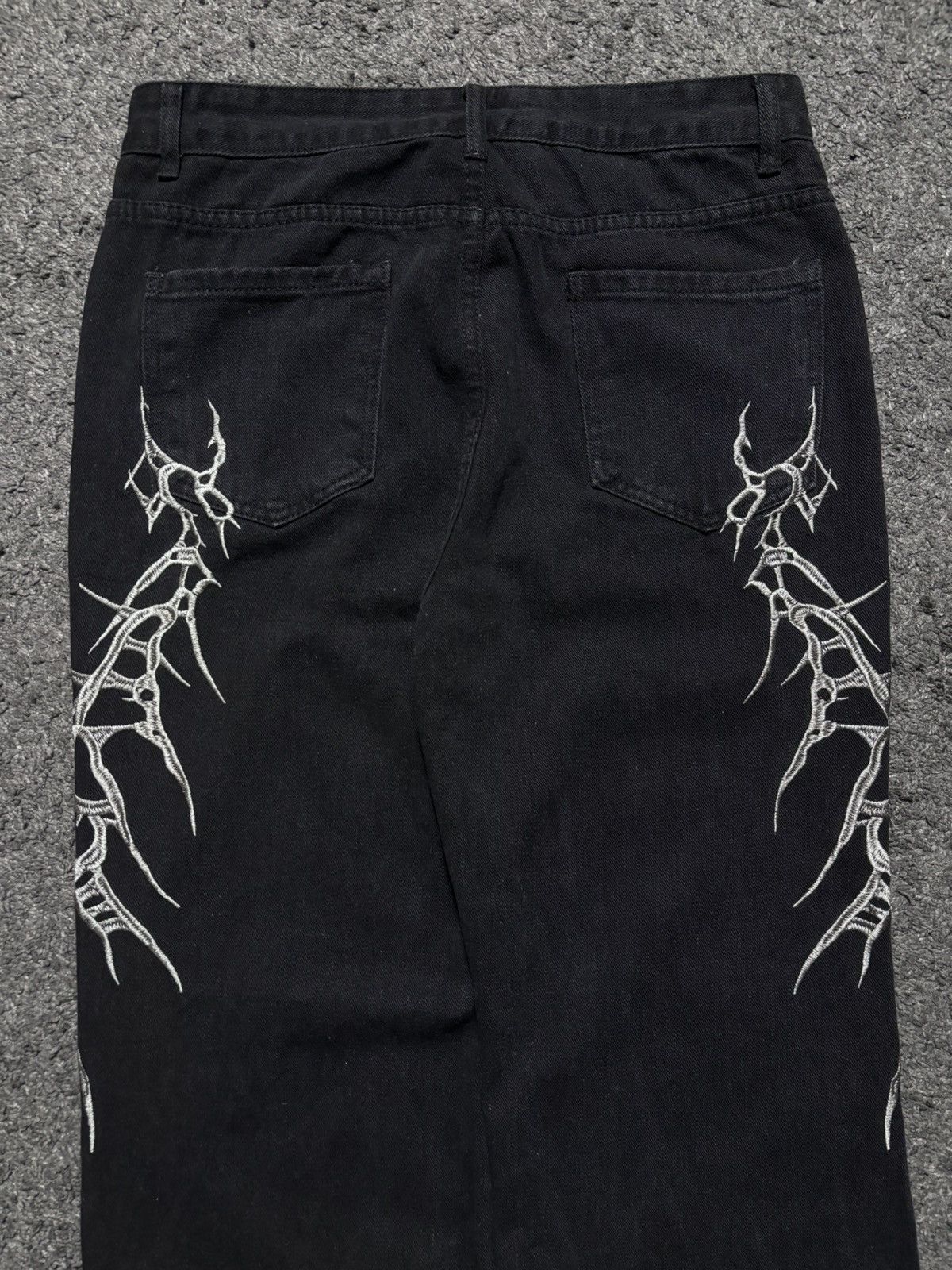 Jean × Vintage Vintage streetwear very rare spike silver flared black jeans Size US 34 / EU 50 - 13 Thumbnail