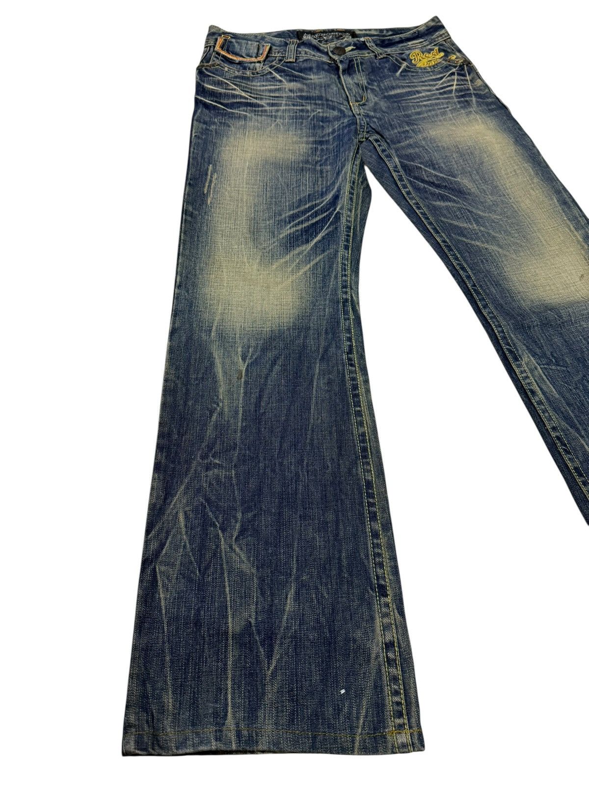 Le Grande Bleu (L.G.B.) Flared Jeans Red Pepper Faded Stretch Low Rise Boot Cut Size US 31 - 1 Thumbnail