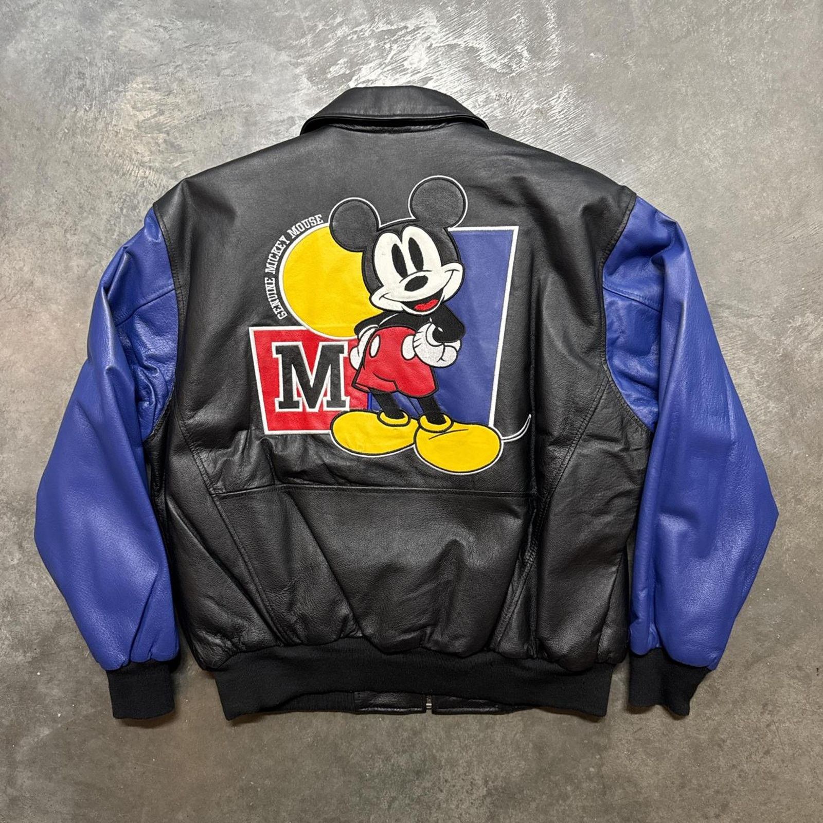 Vintage 90s Mickey Mouse Walt Disney Leather Jacket