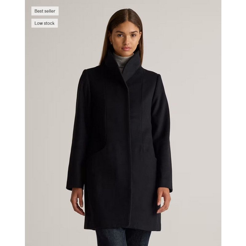 Quince Quince Women's Wool Cocoon Coat Black Size XS Size XS / US 0-2 / IT 36-38 - 1 Thumbnail