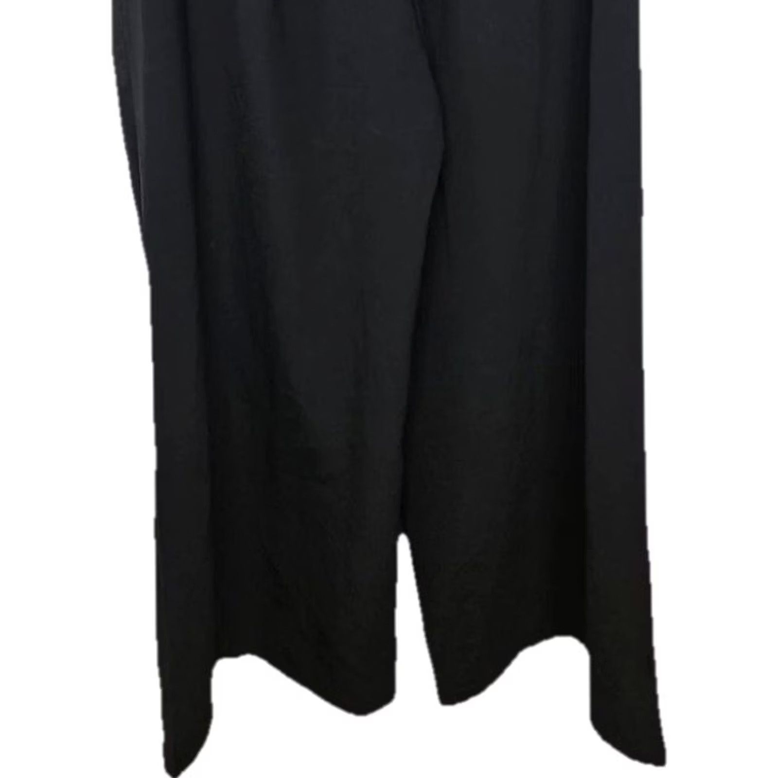 Vintage Women's Pants Black Paperbag Waist Drawstring Wide Leg Comfort Large Size 36" / US 14 / IT 50 - 6 Thumbnail