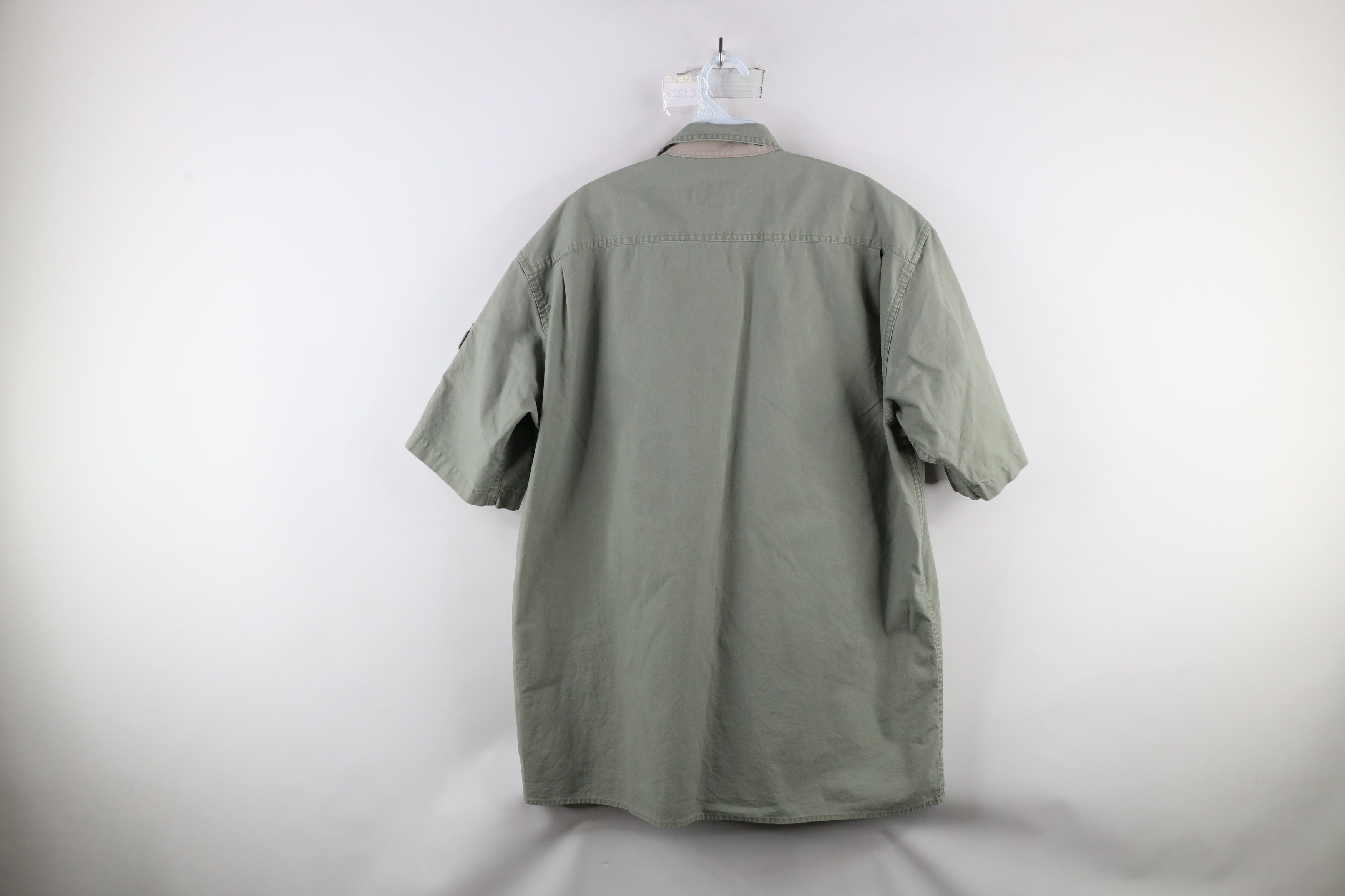 Cabelas × Vintage Vintage Cabelas Short Sleeve Safari Bush Button Shirt Green Size US L / EU 52-54 / 3 - 9 Thumbnail