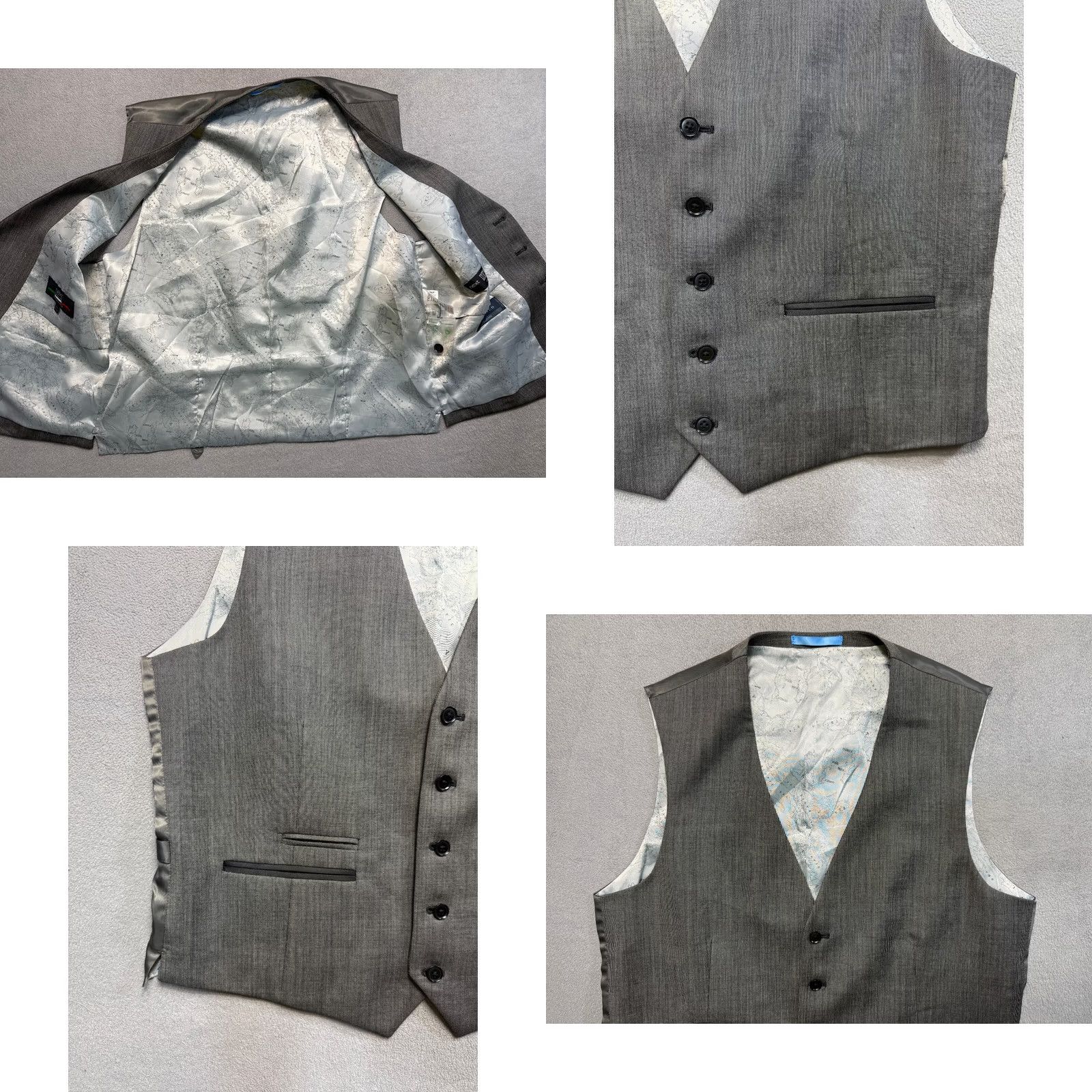 NEXT Next angelico gray wool vest waistcoat super 110's mens size 42R 107cm Size US XS / EU 42 / 0 - 8 Thumbnail