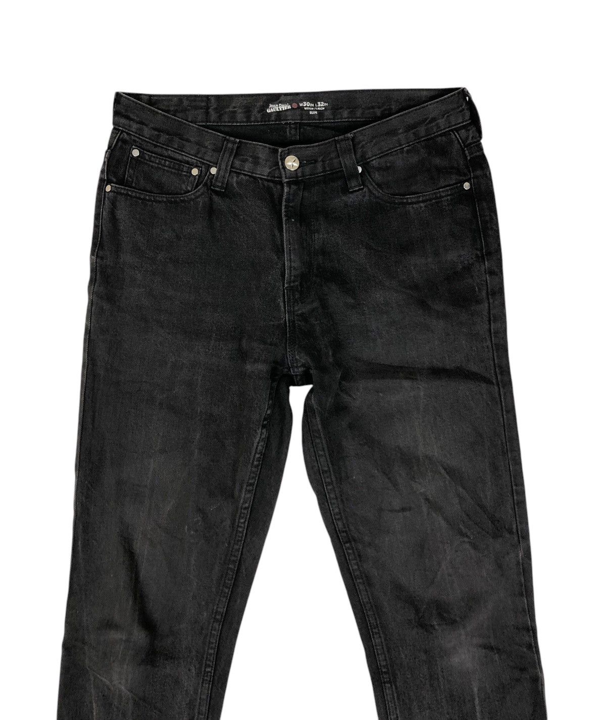 Jean Paul Gaultier Jean Paul Gaultier Target Black Denim Jeans Size US 30 / EU 46 - 3 Thumbnail