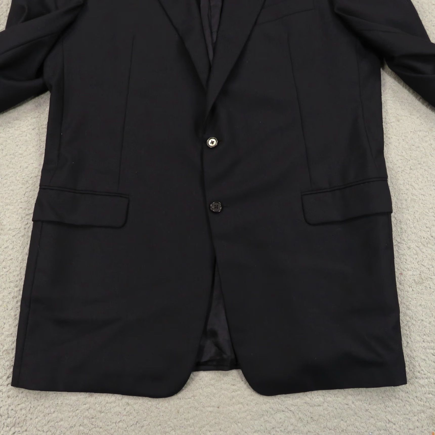 Loro Piana Hickey Freeman Loro Piana Blazer 46L Super 130s Tasmanian Worsted Wool Navy Coat Mens Size 46R - 5 Thumbnail