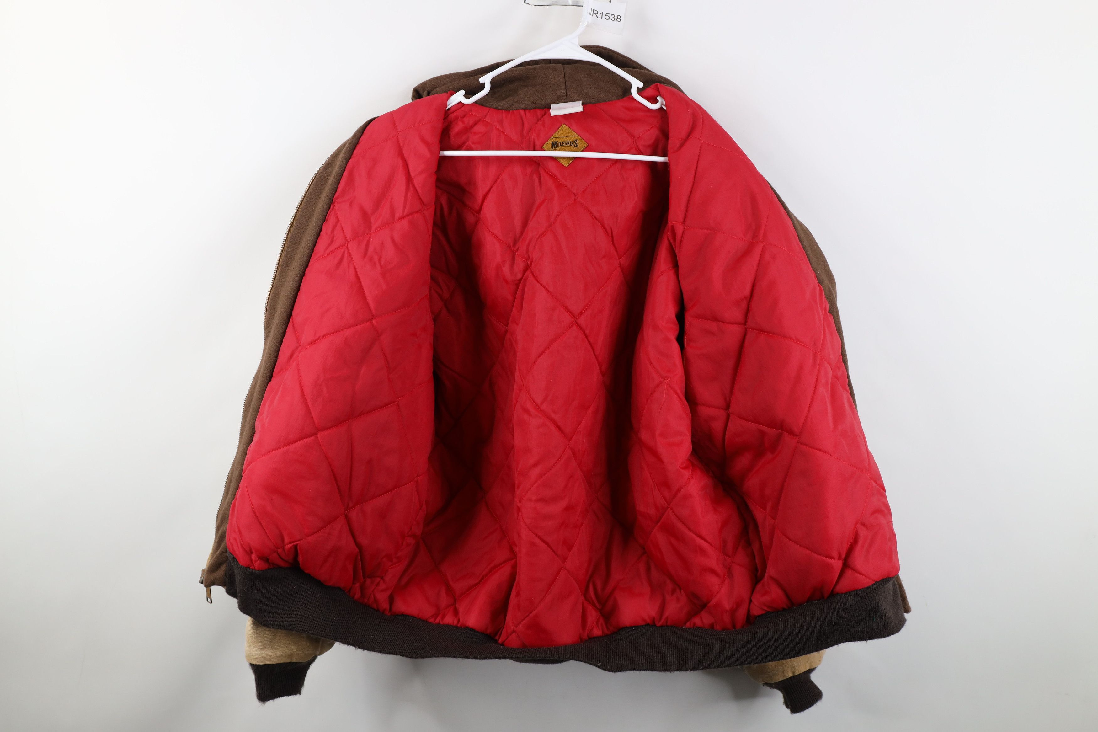 Vintage Vintage 90s Y2K Streetwear Hooded Bomber Jacket Duck Brown Size US XL / EU 56 / 4 - 10 Thumbnail