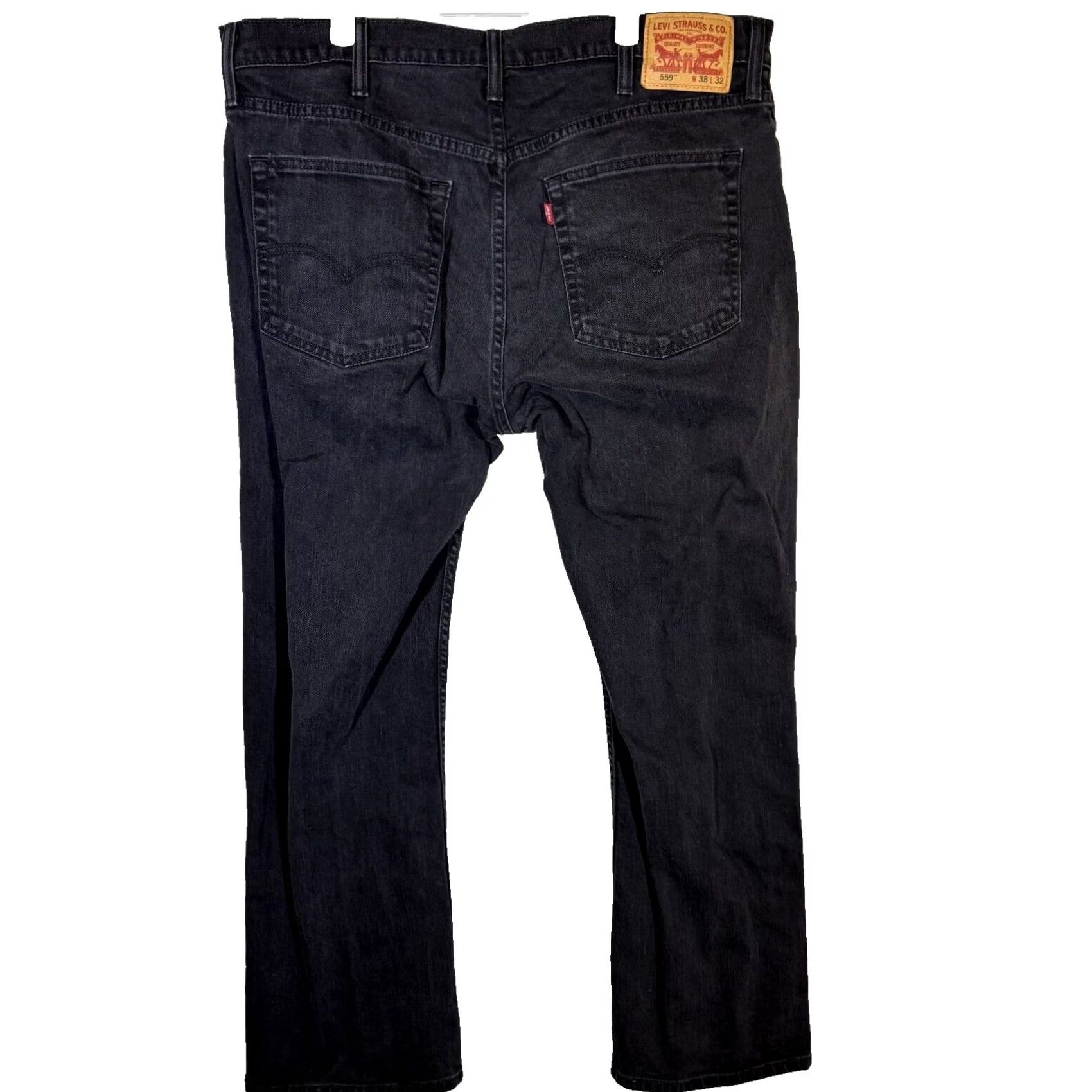 Levi's Levi's 559 Men Jeans 38x32 Black Stretch Denim Relaxed Straight Mid Rise Size US 38 / EU 54 - 2 Thumbnail
