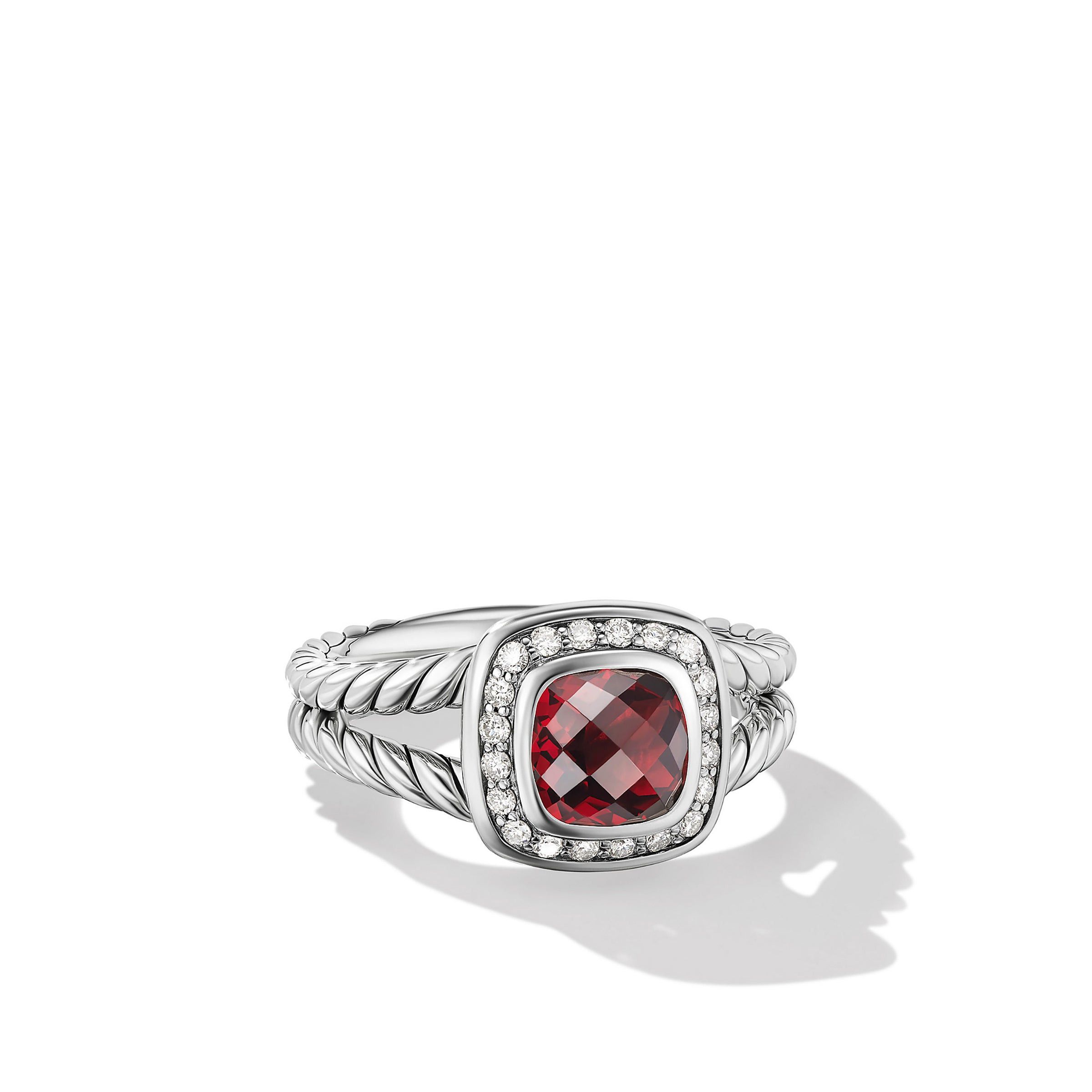 David Yurman o1w1db10525 R07443D Ring in Silver with Garnet and Diamond Size ONE SIZE - 1 Thumbnail