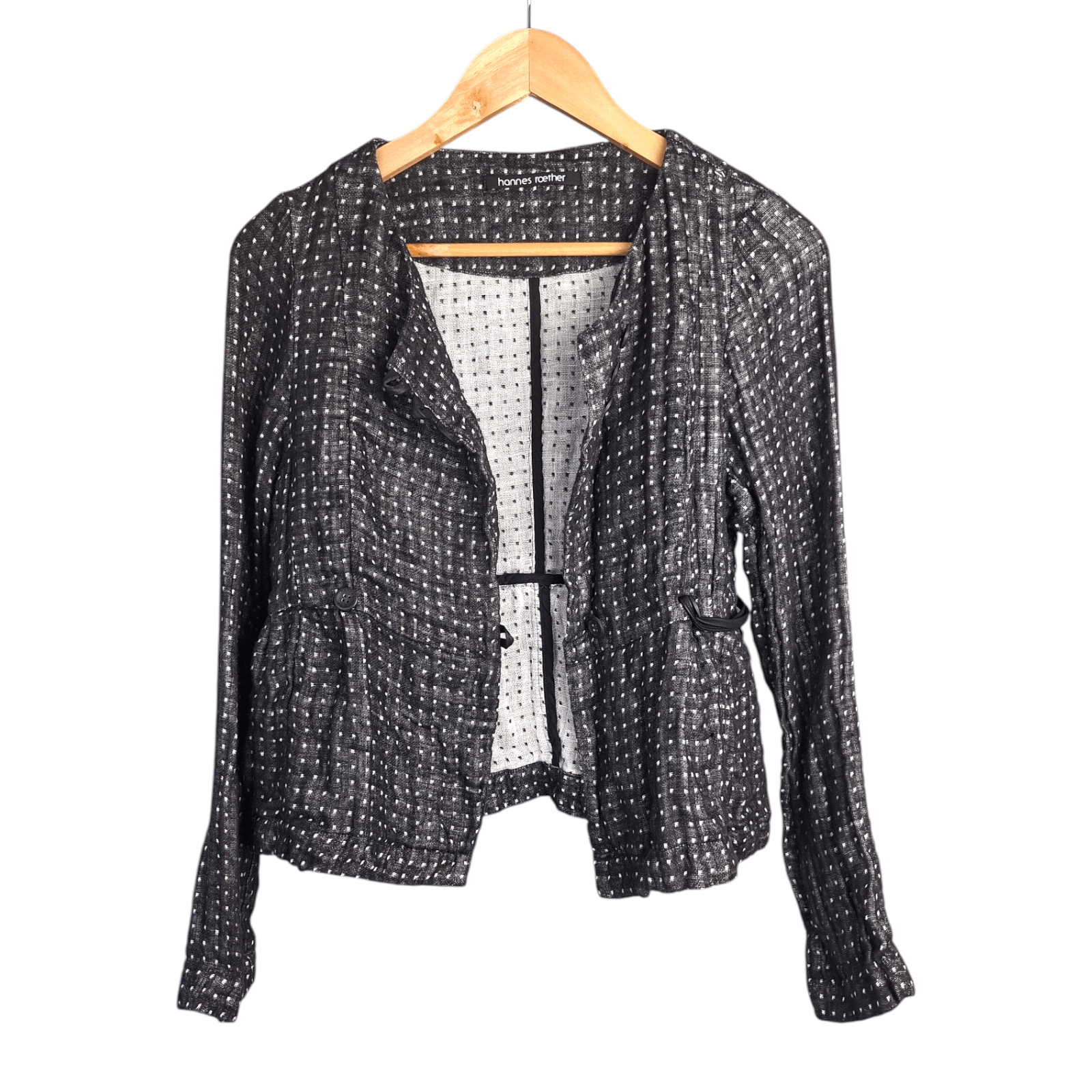 hannes roether Hannes Roether Textured Linen Blend Jacket Blazer Small Size S / US 4 / IT 40 - 7 Thumbnail