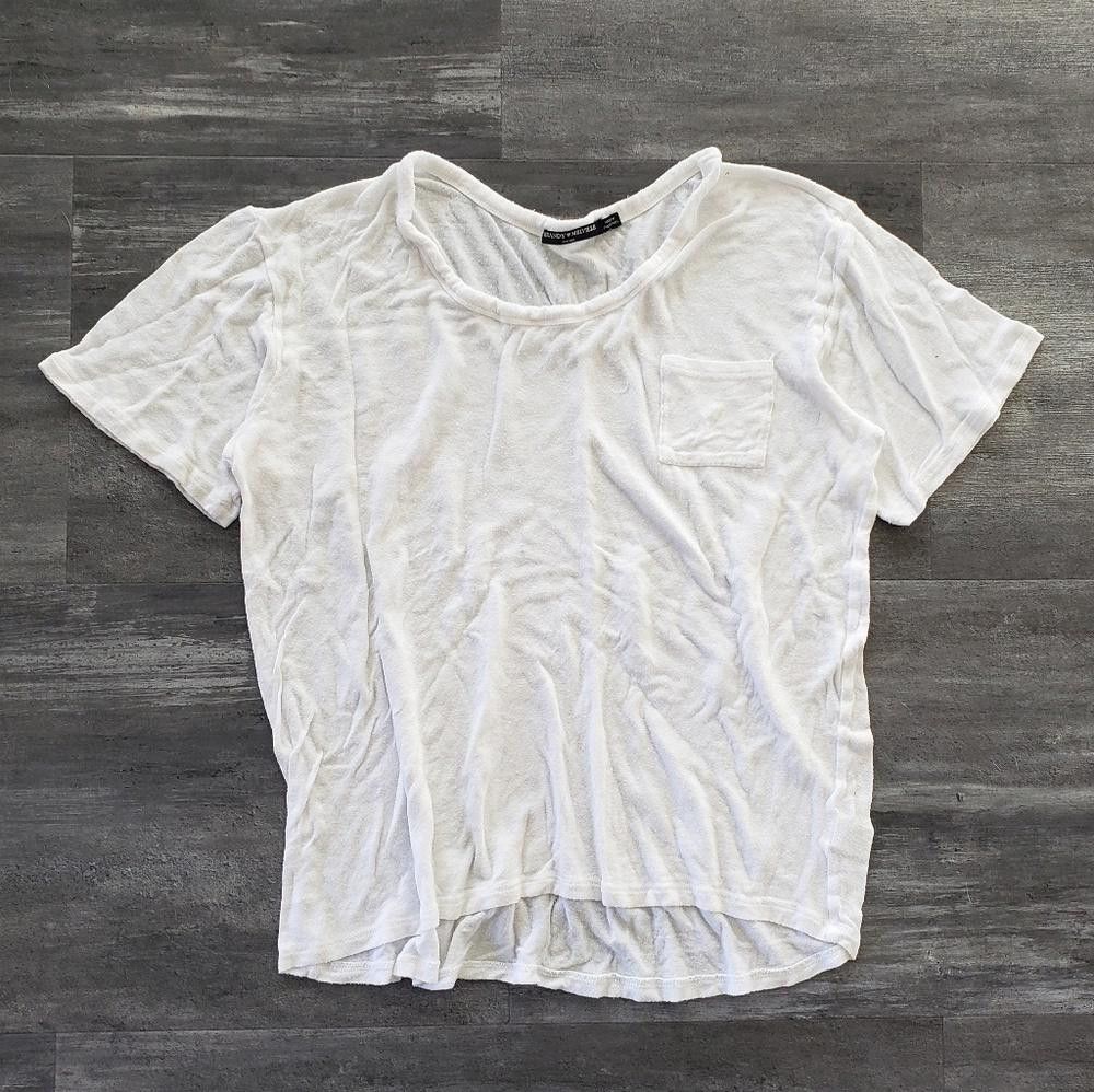 Designer White Soft Pocket Tee Melville Short Sleeve Size ONE SIZE - 1 Thumbnail