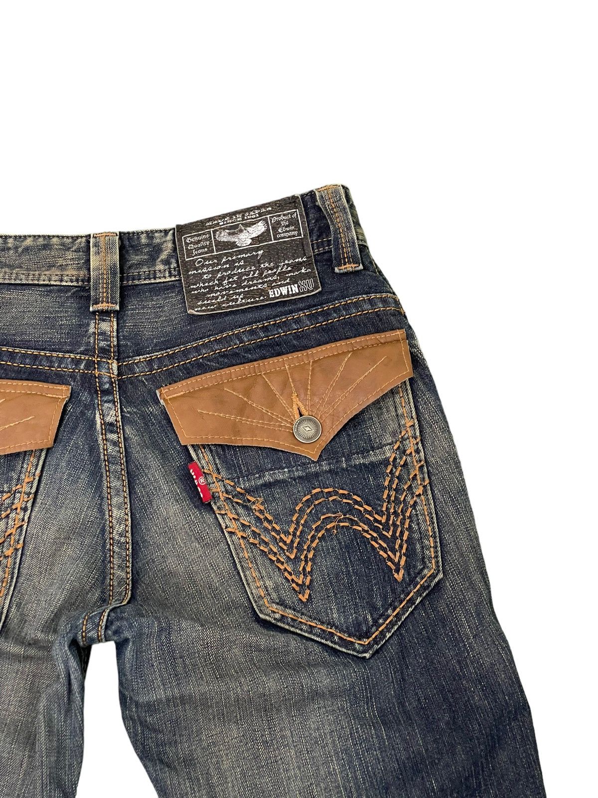 Edwin Flare Jeans Edwin Native Japan Distress Boot Cut 7🟦2 Size US 30 / EU 46 - 19 Thumbnail
