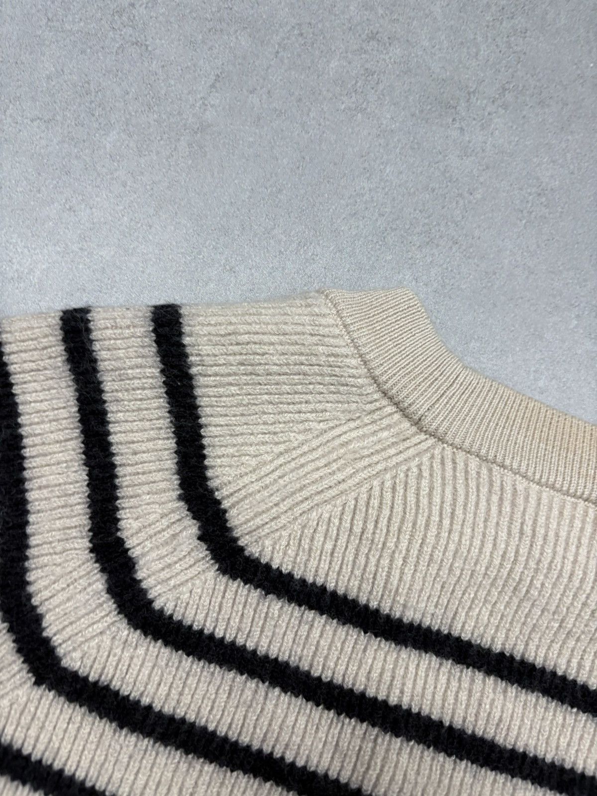 Sezane Sezane La Maille Striped Merino Wool Knit Sweater Button M Size M / US 6-8 / IT 42-44 - 17 Thumbnail
