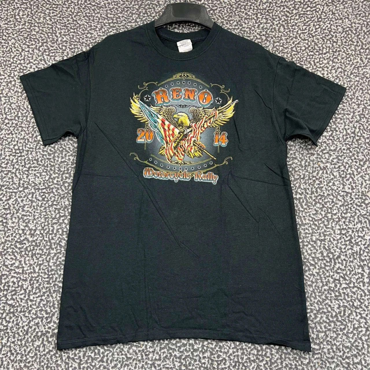 Gildan Vintage Reno Motorcycle Rally Shirt Men M Short Sleeve New Size US M / EU 48-50 / 2 - 2 Thumbnail