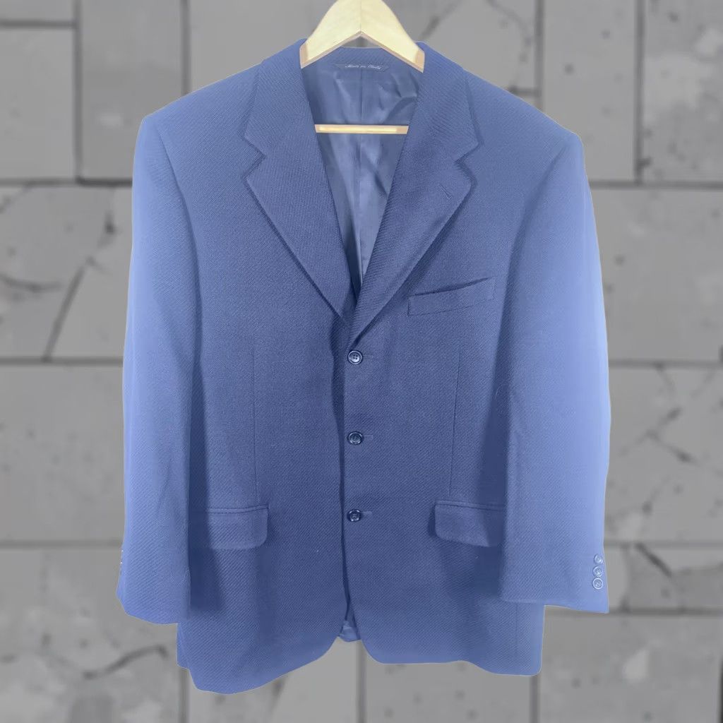 Canali VINTAGE Canali Proposta Sport Coat 100% Wool Navy Blue Mens Size 52 US 42 Coat Wool Navy Blue Mens 42 Sports Coat Size US XS / EU 42 / 0 - 1 Thumbnail