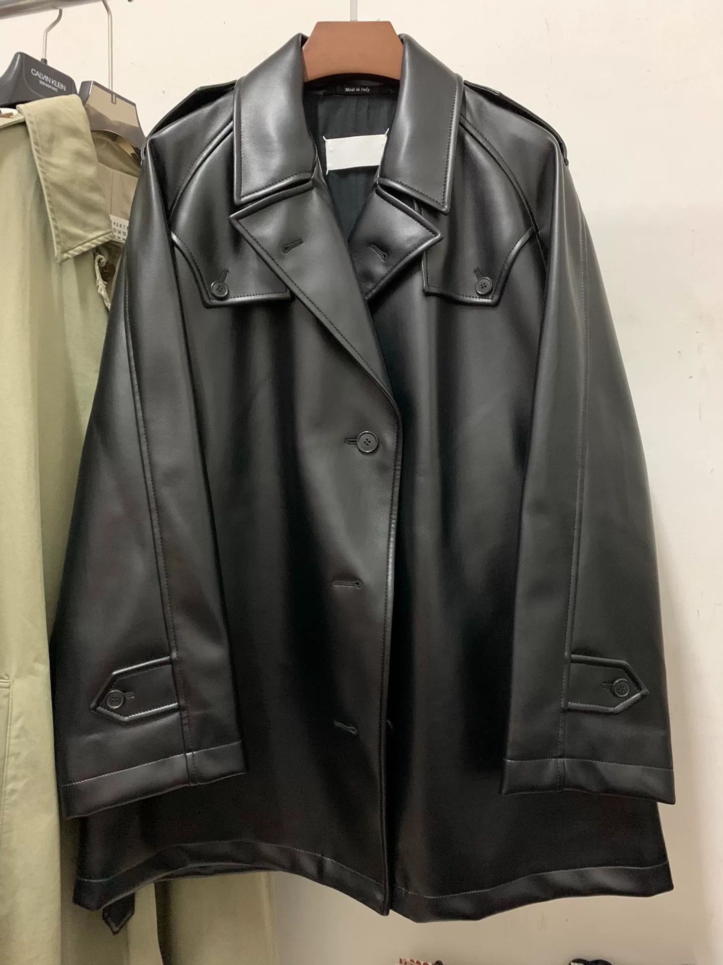 Maison Margiela Maison Margiela Leather Trench Coat Size US XXL / EU 58 / 5 - 1 Thumbnail