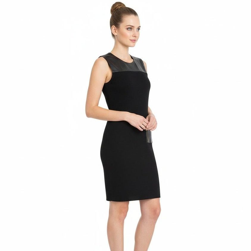 Dolce & Gabbana Dolce & Gabbana Black Leather Accent Mini Dress, XS/US2/T38 Size XS / US 0-2 / IT 36-38 - 1 Thumbnail